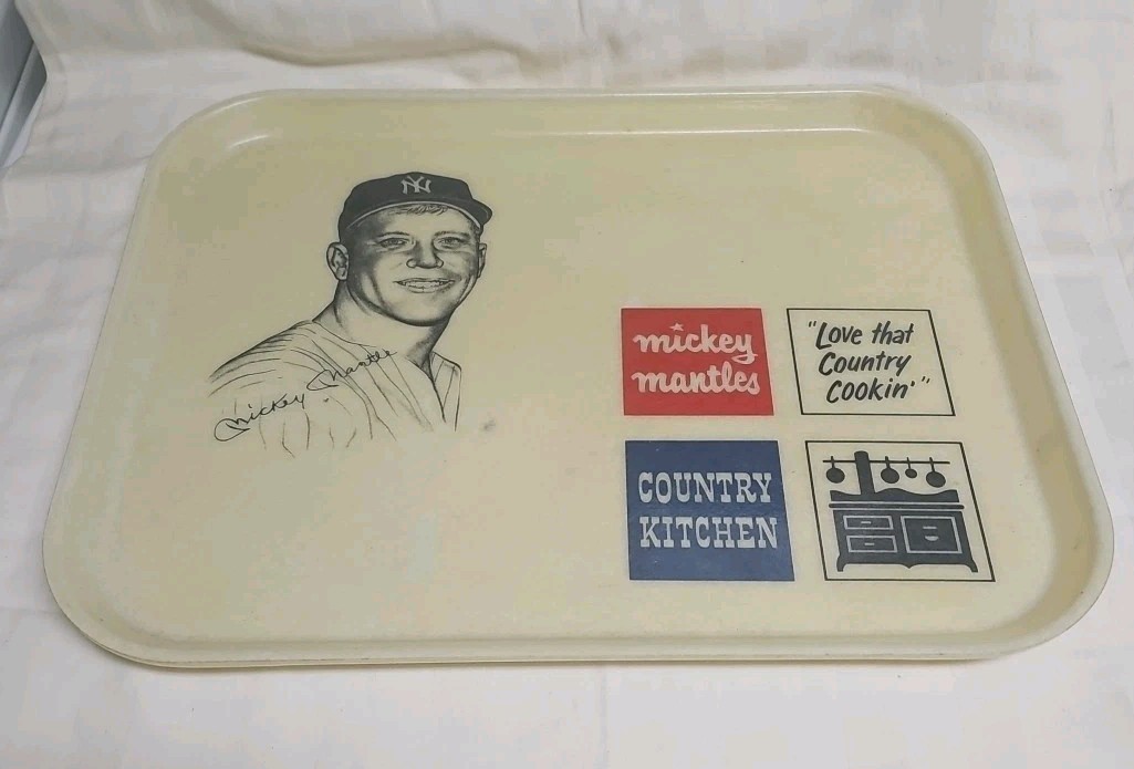 Vintage Original Mickey Mantle Country Cookin SERVING TRAY RAREST The GRAIL