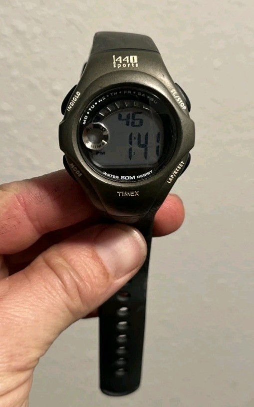Timex Sports 1440 Digital Quartz Men Watch Vintage 759341915