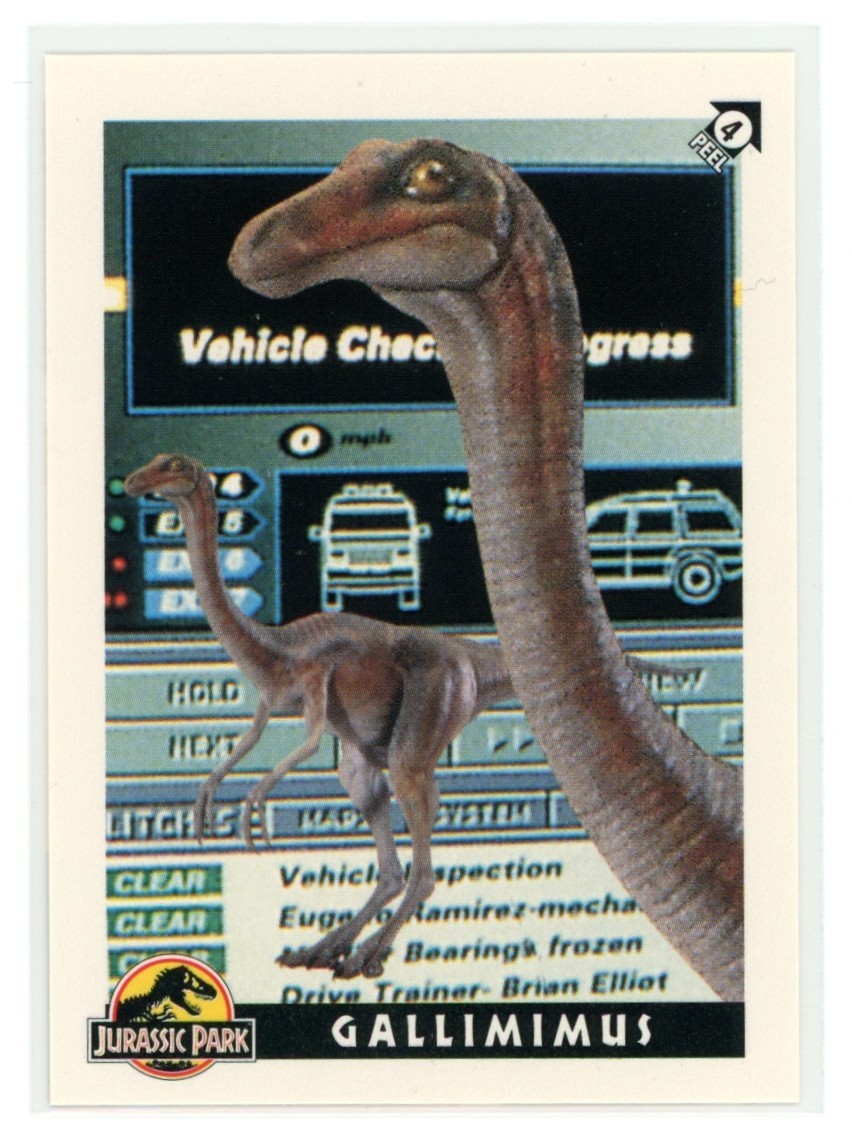 GALLIMIUS 1993 Topps Jurassic Park Sticker #4 C1
