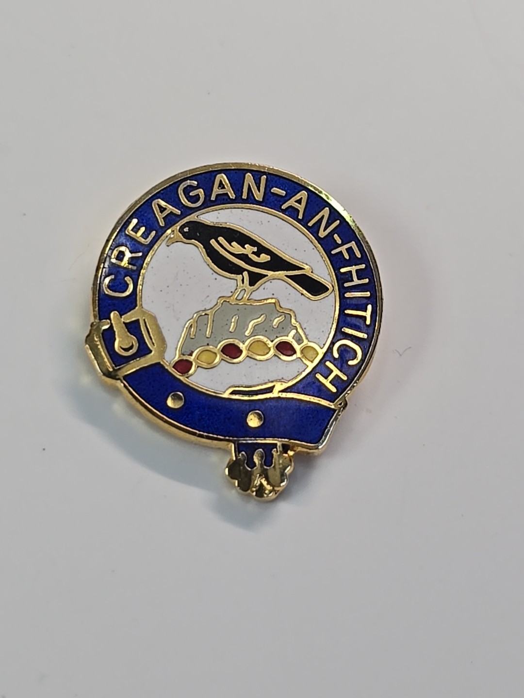 MacDonnell of Glengarry Clan Crest Pin Cregan an Fhithich Rock of the Raven
