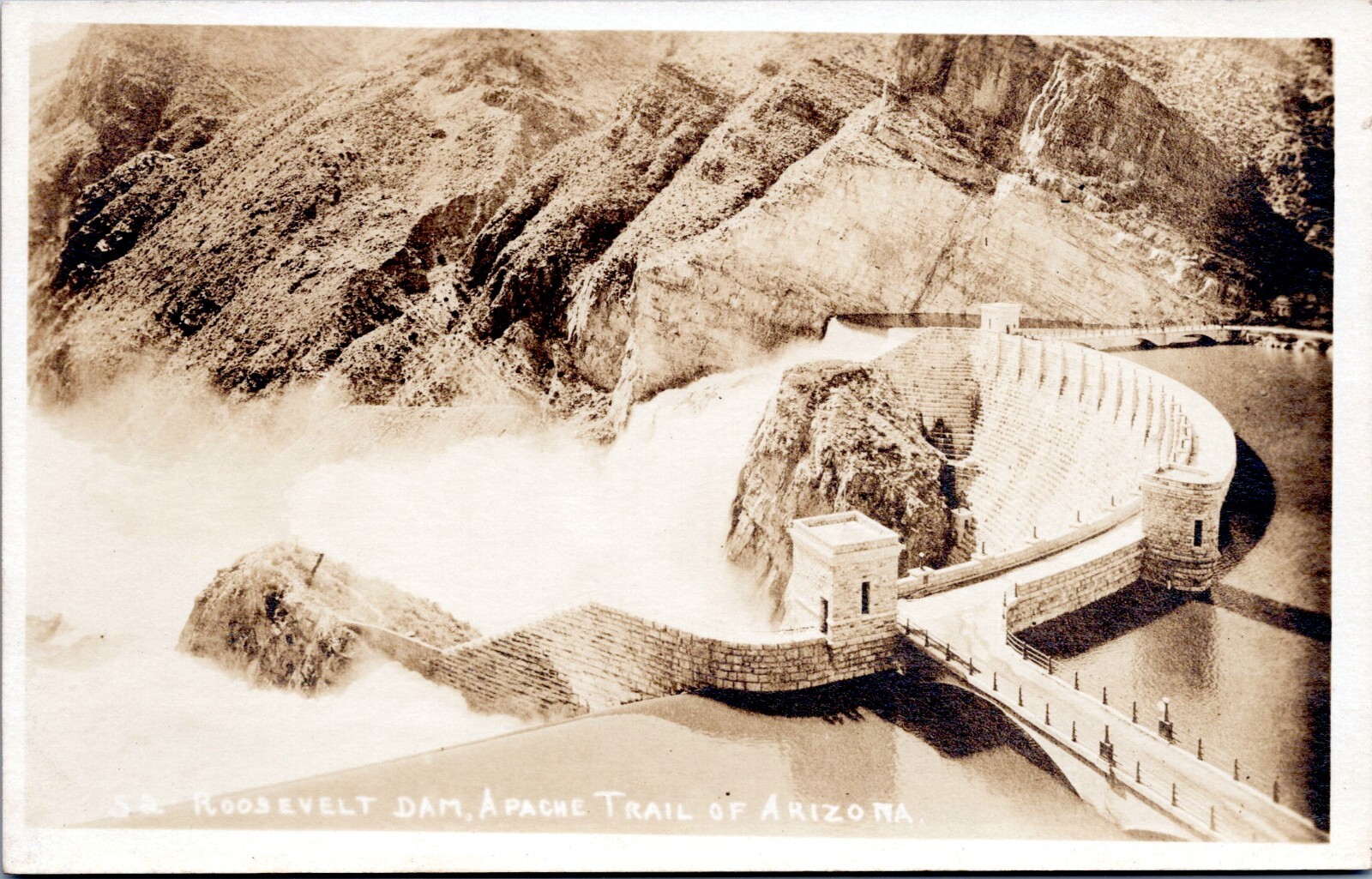 RPPC Photo Postcard - Roosevelt Dam, Apache Trail, Arizona - c1910s