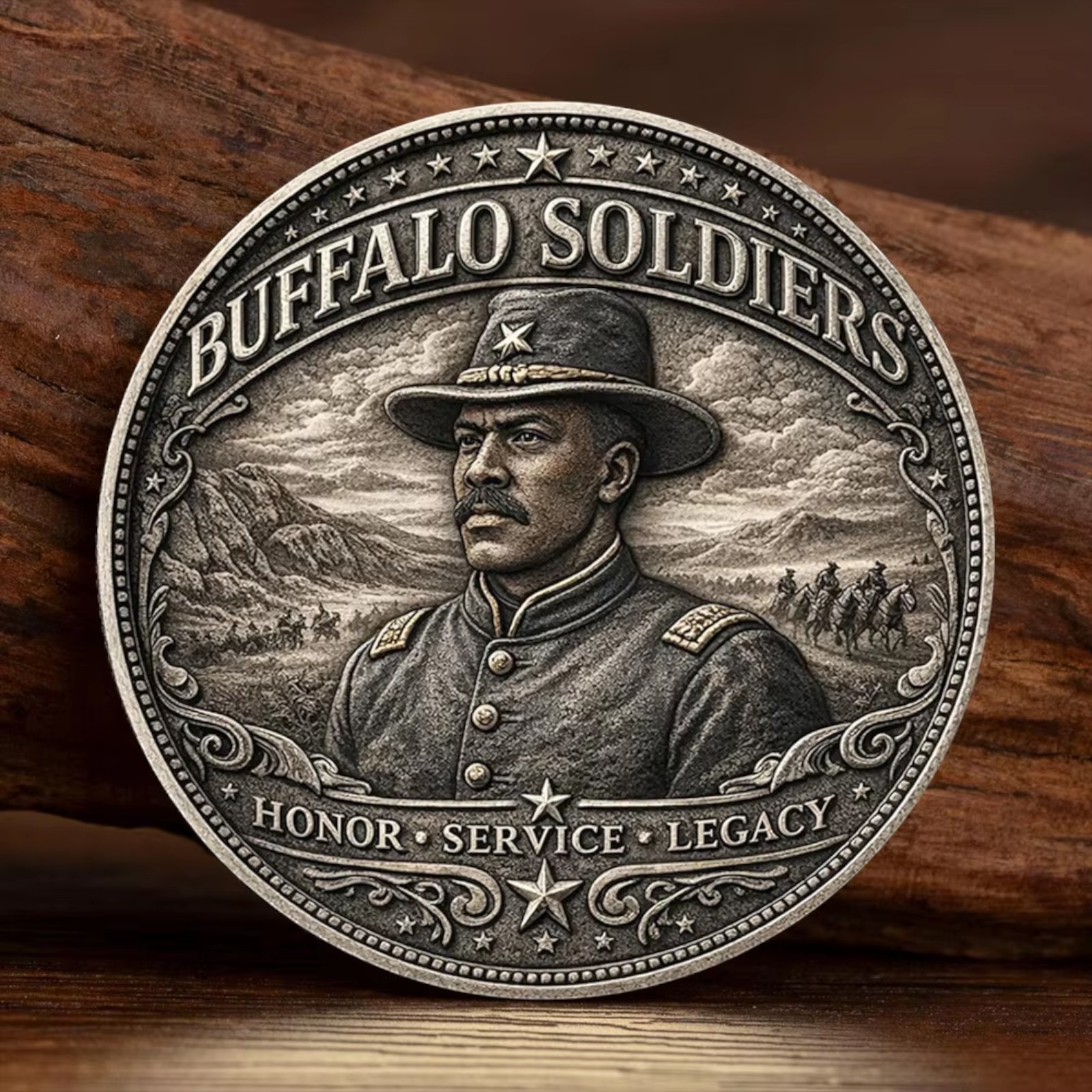 Buffalo Soldiers Challenge Coin US Cavalry Military Veteran Commemorative