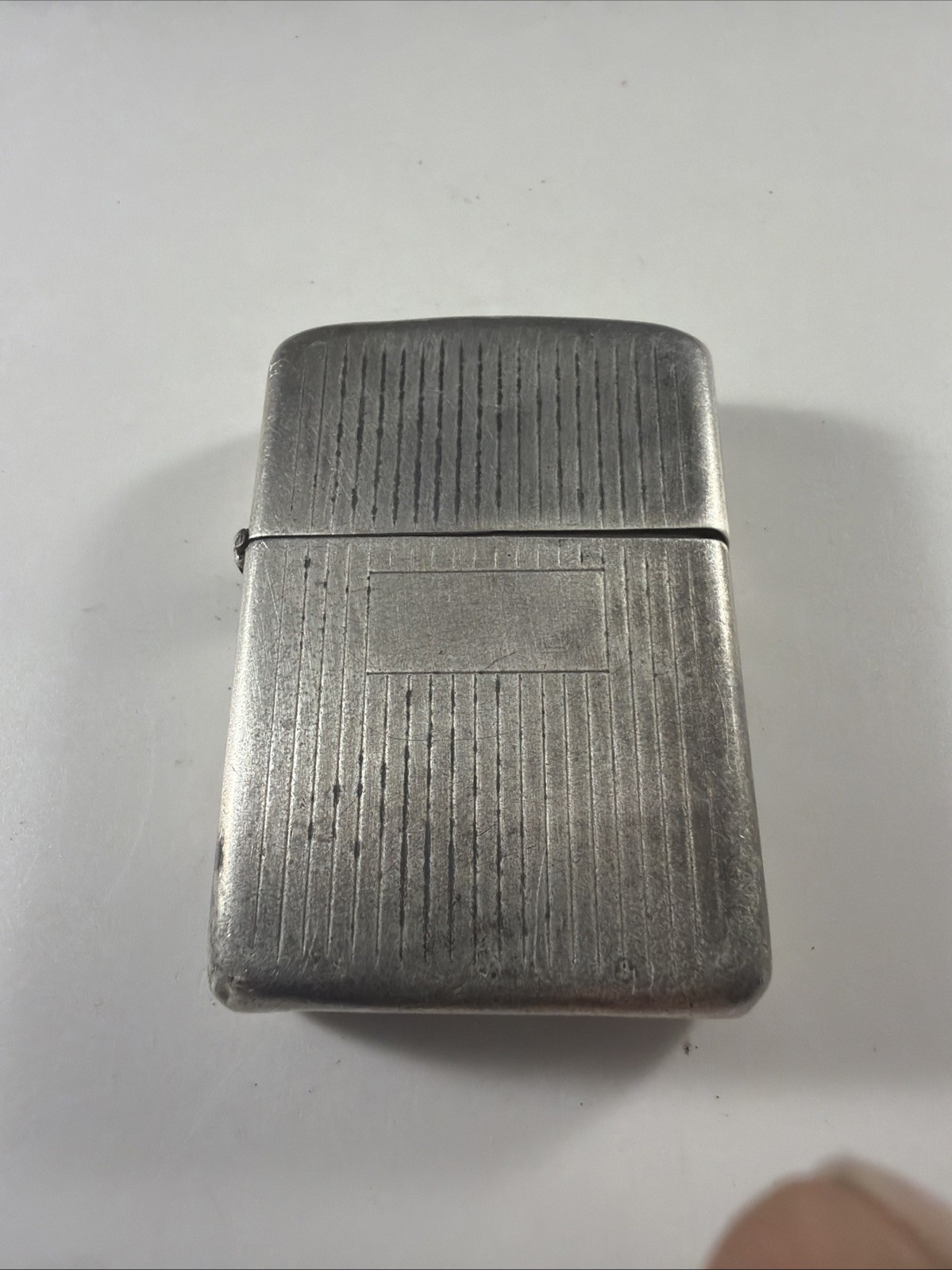 Vintage Zippo Sterling Silver Engine Turned 11 Line Lighter 1955-1957 Rare