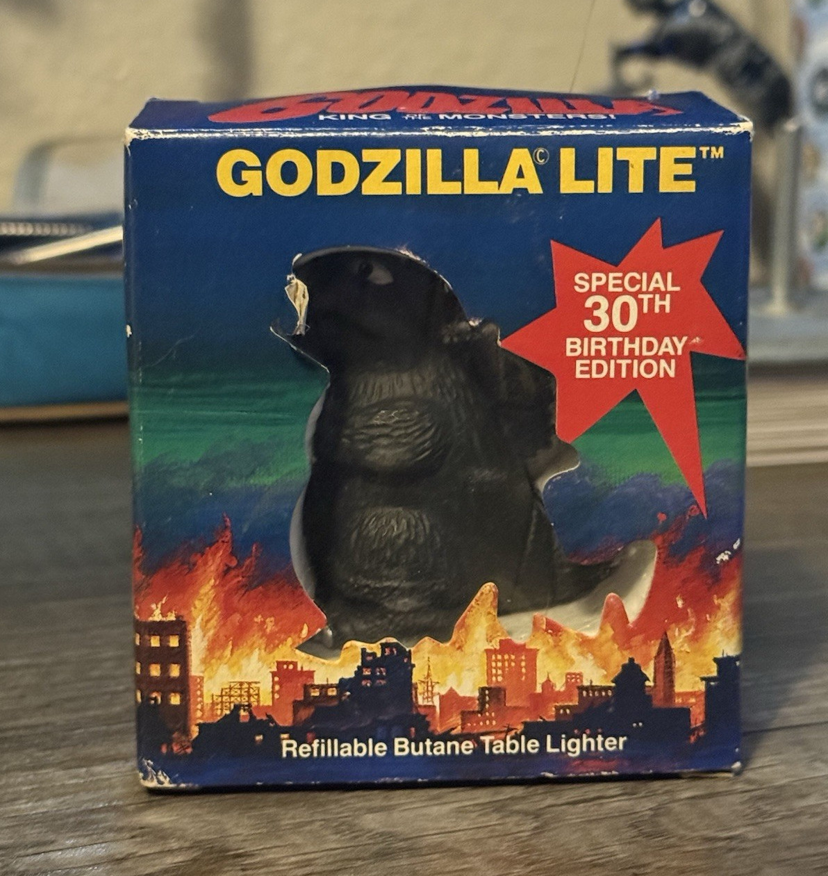 BEETLAND Godzilla Lite Refillable Butane Lighter Black 30th Birthday Edition