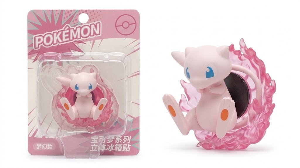 Langbowang Pokemon 3D Figure Refrigerator Magnet Series - Mew
