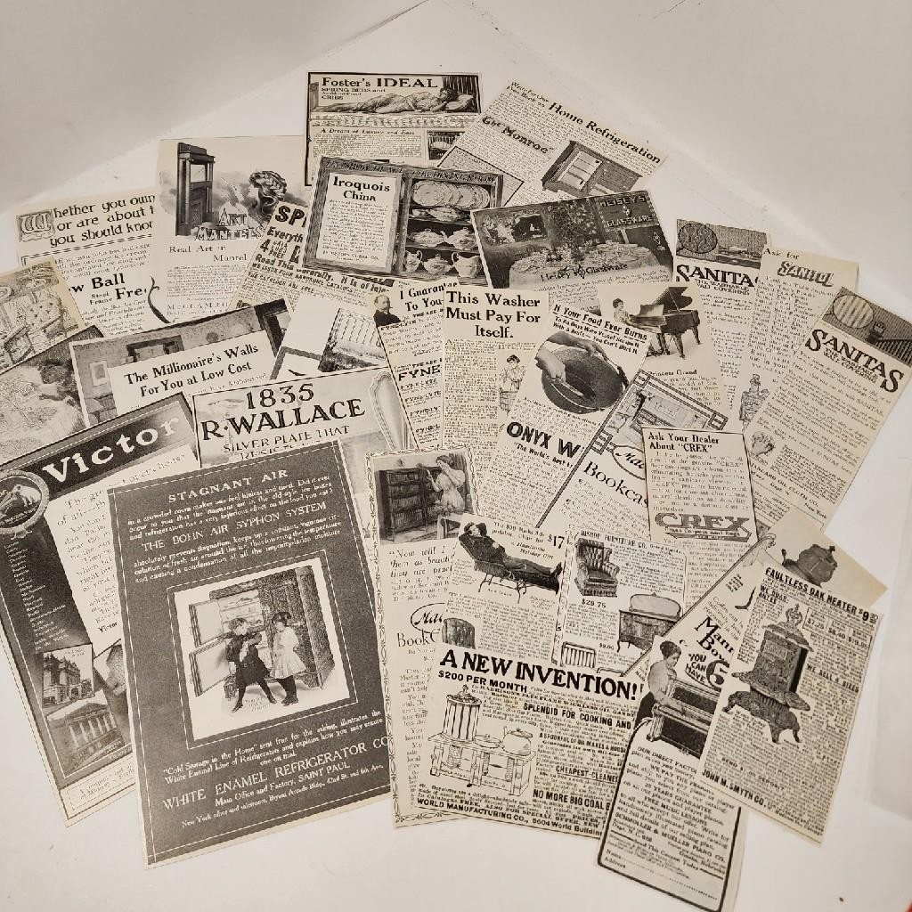 30 Larger Antique Victorian ads early 1900s magazine quarter page and column ads