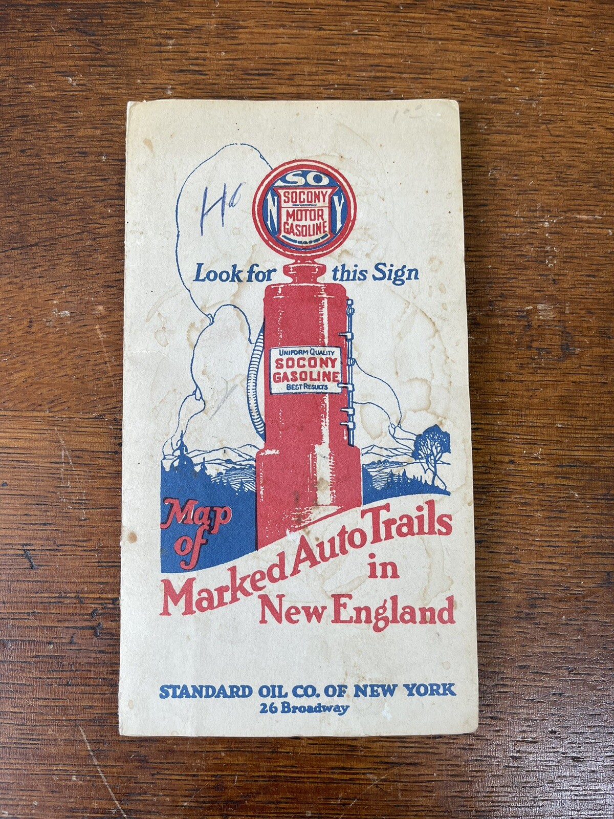 1923 - Rare SUCONY STANDARD OIL - Large Fold-Out Rand McNally Auto Trails Map -