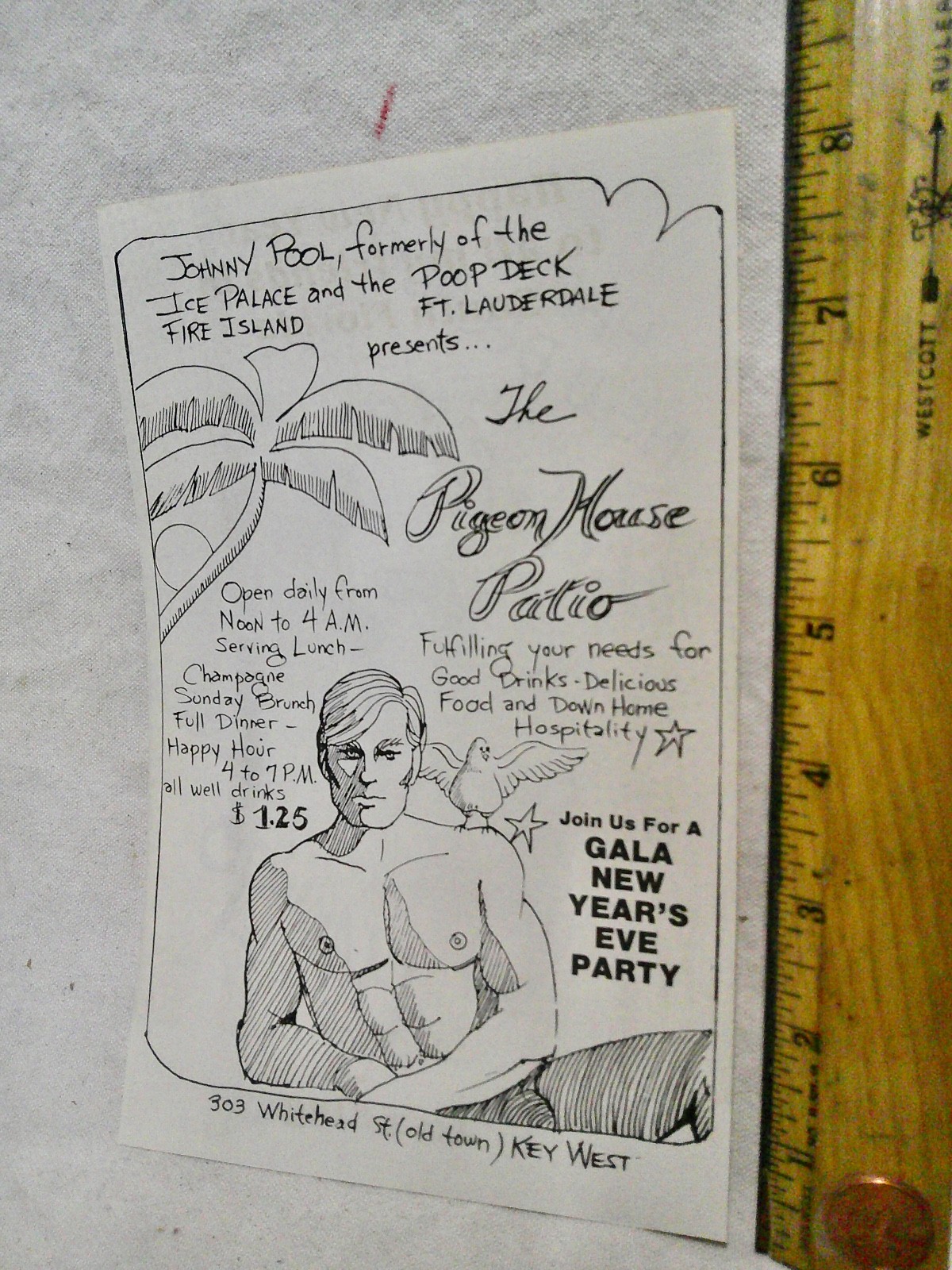 The Pigeon House Gay Bar Restaurant 1979 1980 ( old town ) Key West Florida AD