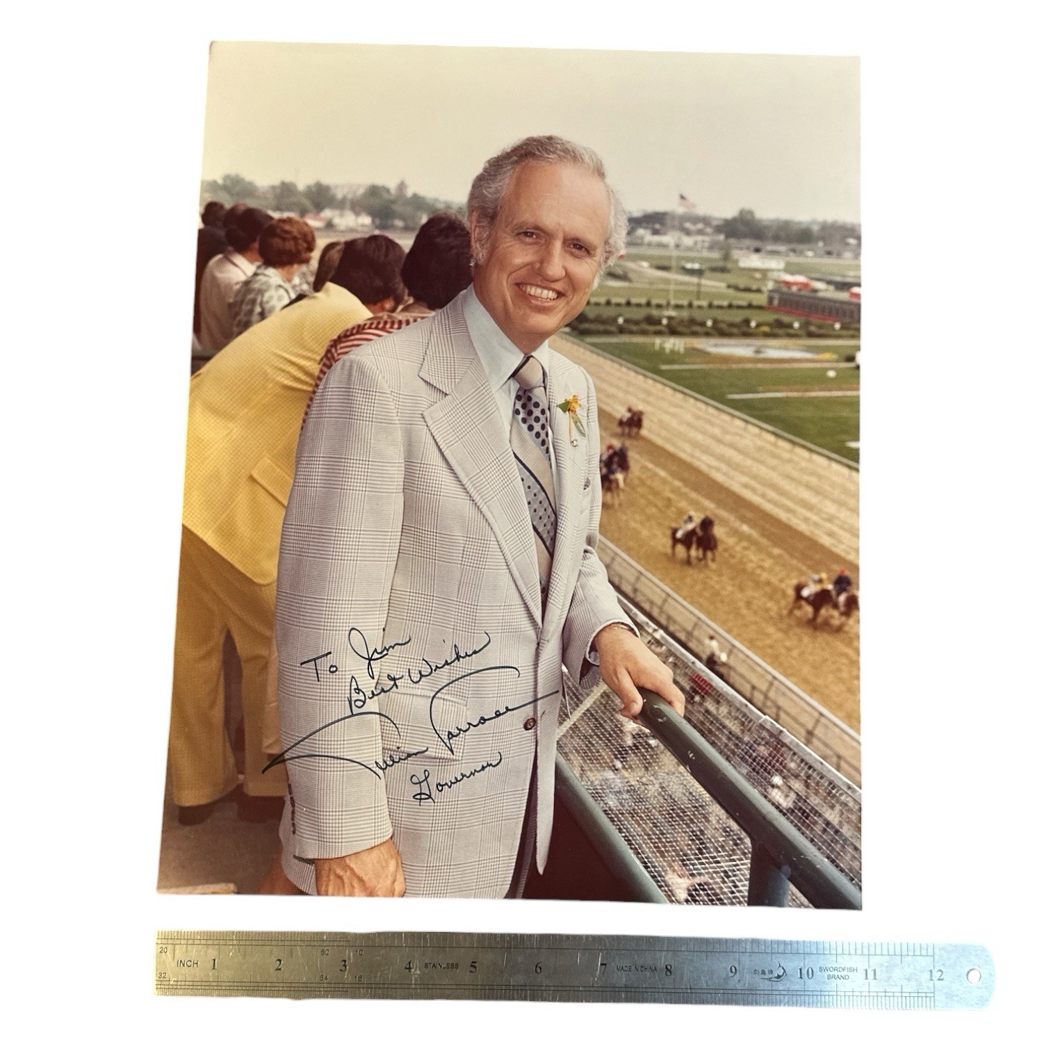 Julian Carroll Autograph Signed Vintage 11x14 Photo 54th Governor of Kentucky