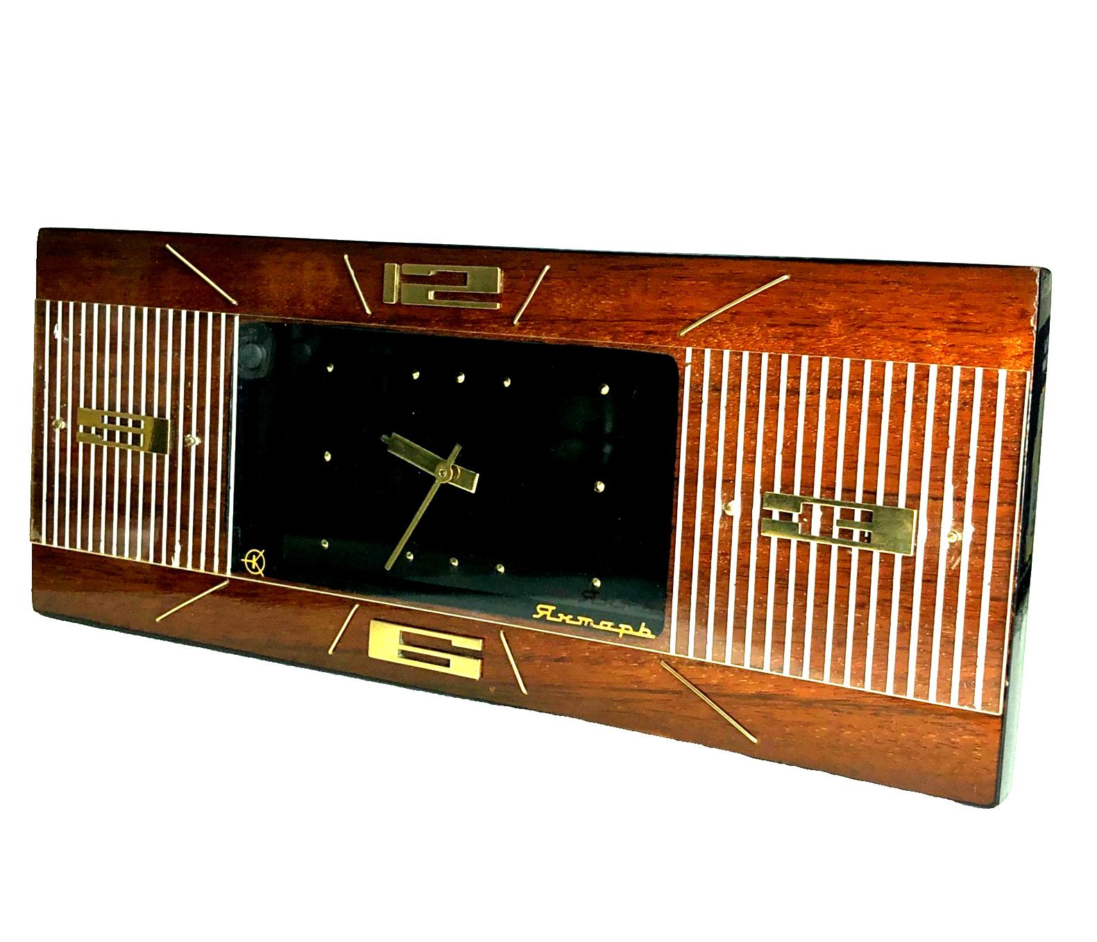 Vintage 1970s Soviet Desk Wall Clock Yantar USSR MCM Electromechanical Serviced