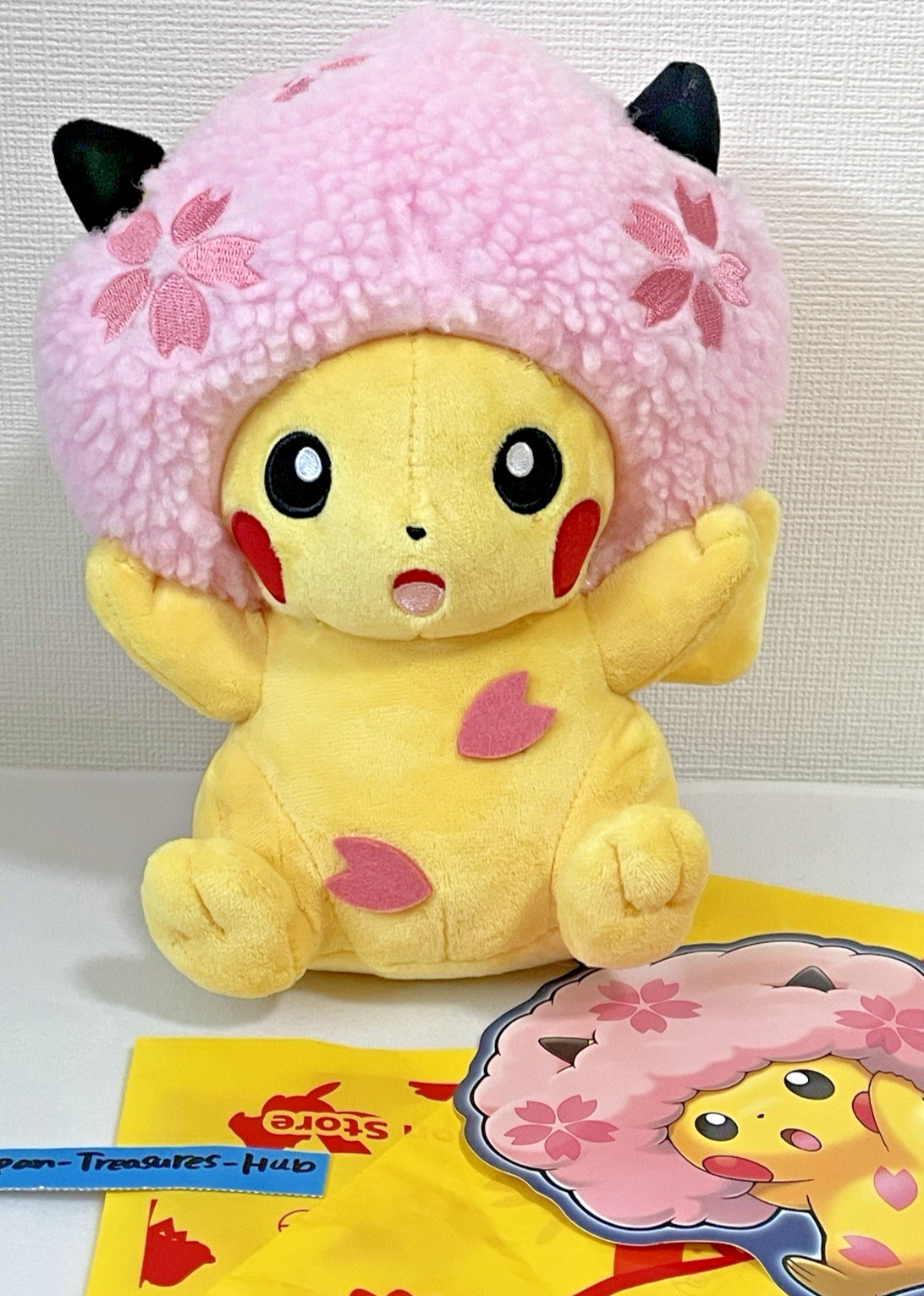 Pokemon Center Tokyo DX SAKURA Afro Pikachu Plush doll Japan New w/bag
