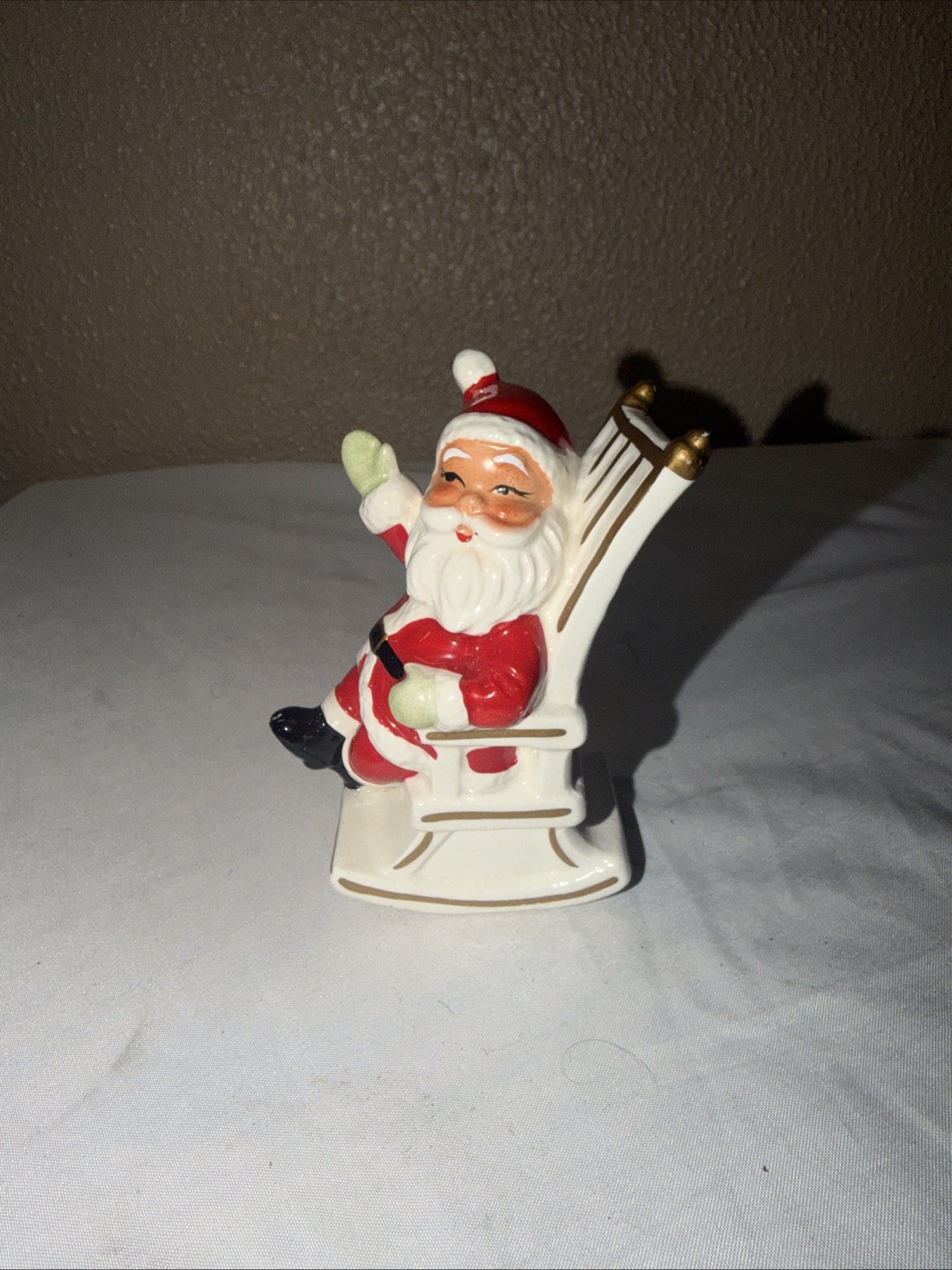 Vintage Santa Claus Rocking Chair Salt Shaker Lefton Japan