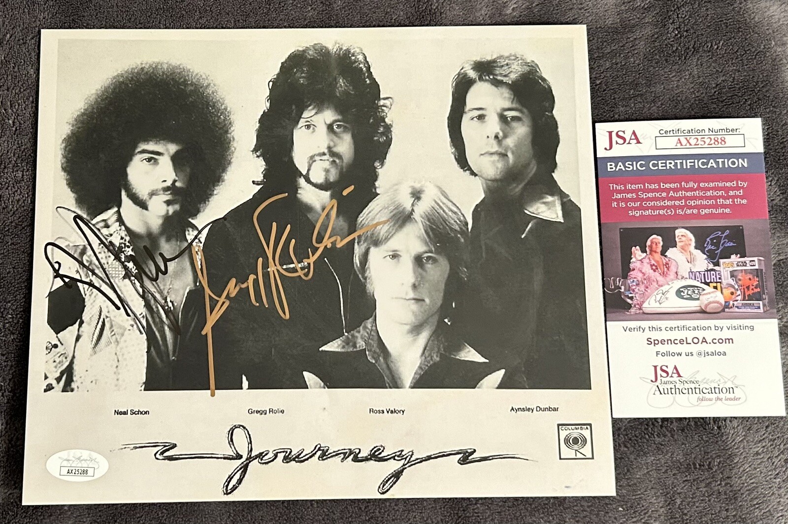 JOURNEY Signed 8X10 Photo JSA COA Autograph NEAL SCHON STEVE PERRY