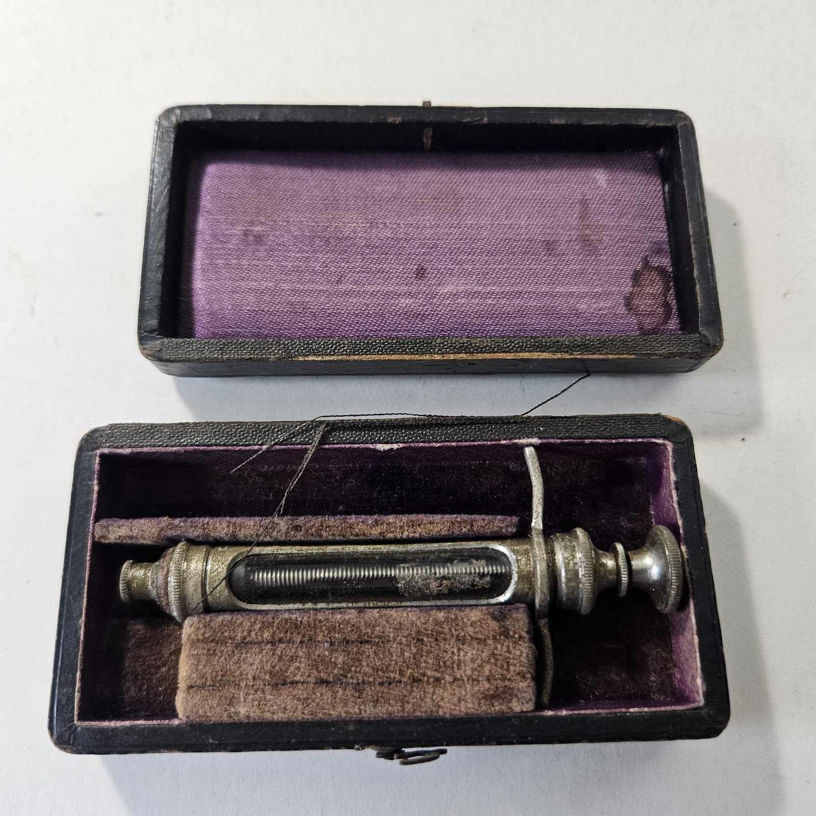Antique 1860's Civil War Era Pocket Cased Medical Syringe