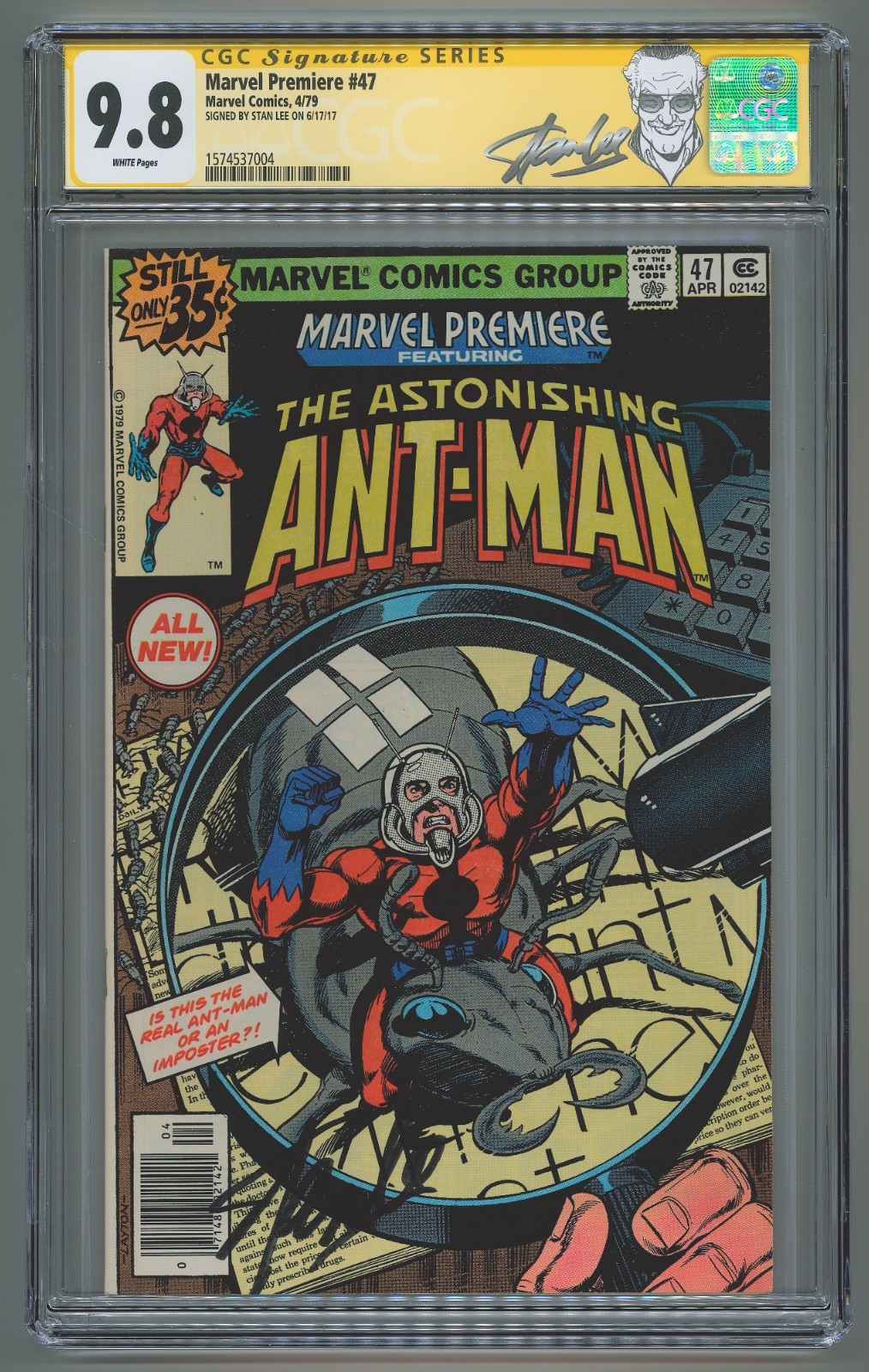 Marvel Premiere 47 9.8 CGC SS signed by Stan Lee - Scott Lang becomes Ant-Man