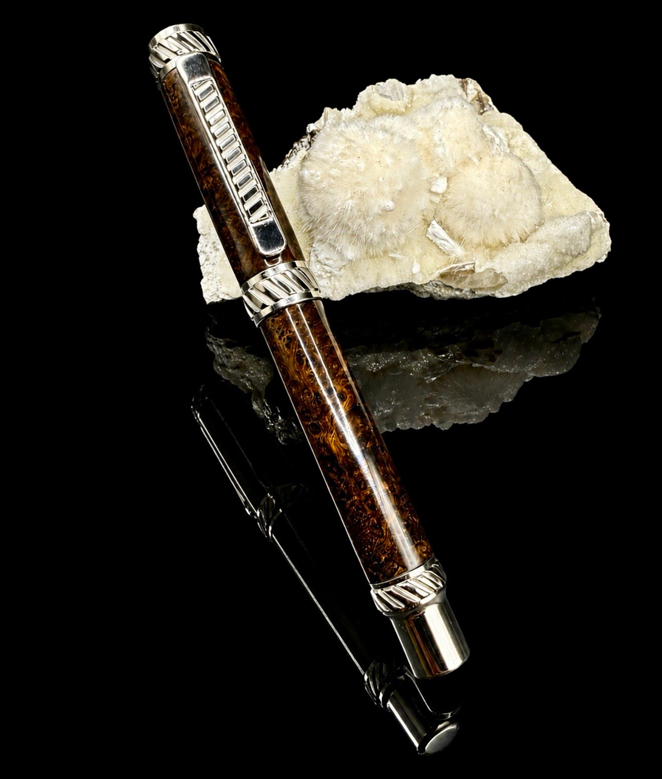 Ultra Rare African Blackwood Burl Rollerball Executive or Heirloom Pen