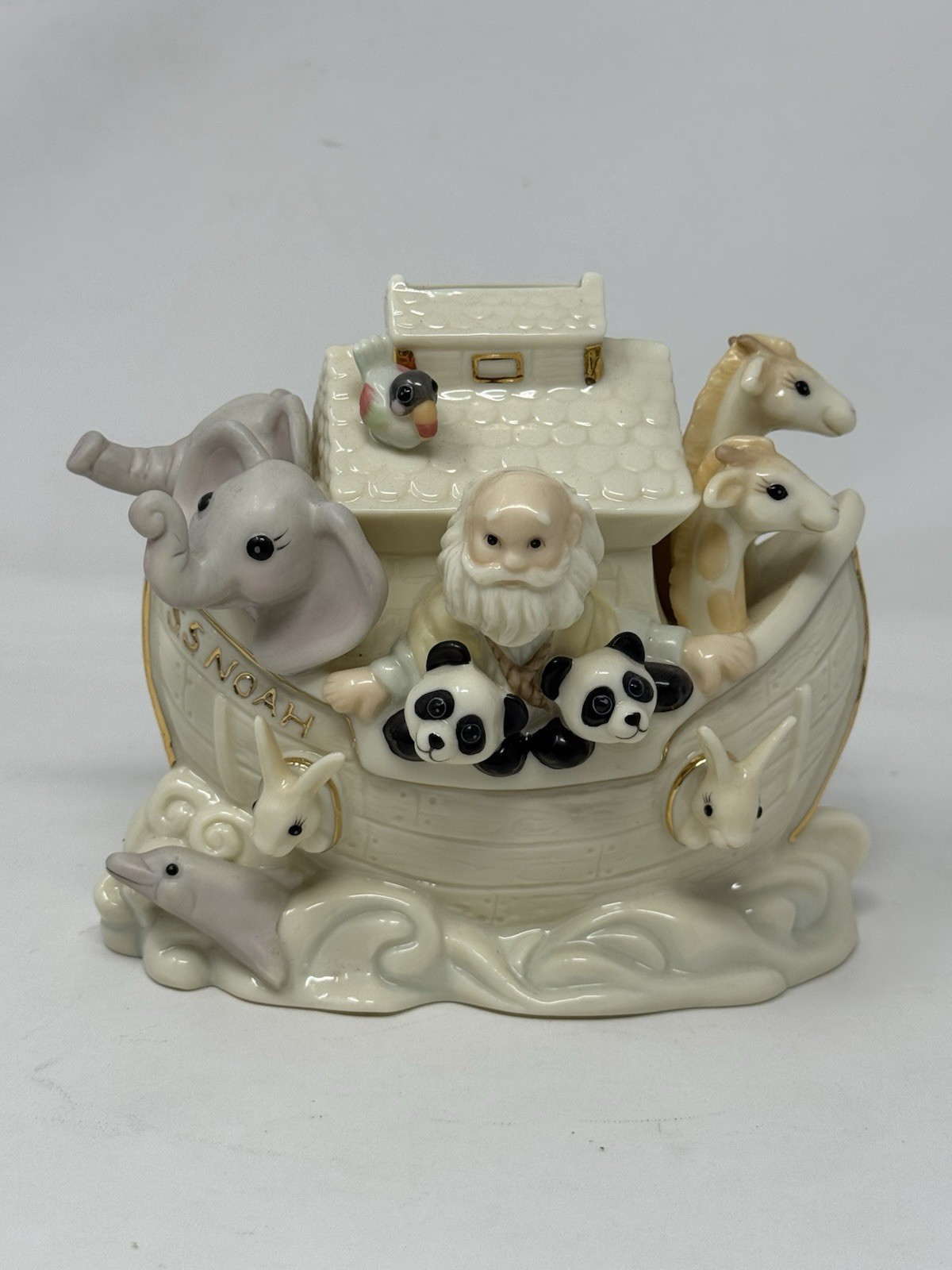 LENOX Noah's Ark Porcelain Nursery Piggy Bank EUC baby’s room baby shower gift