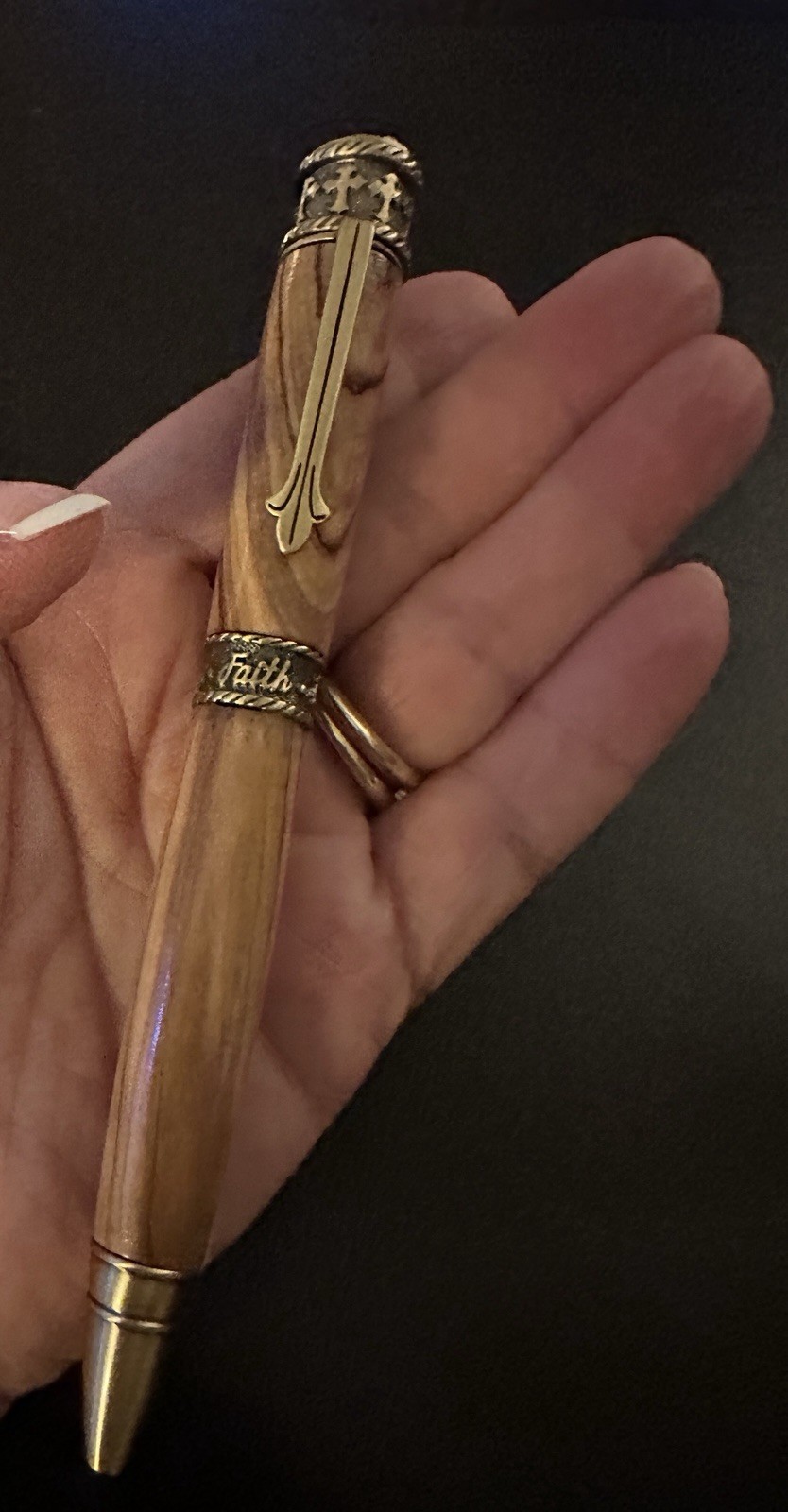 Faith Hope Love Ballpoint Twist Pen Wood Artisan Handcrafted