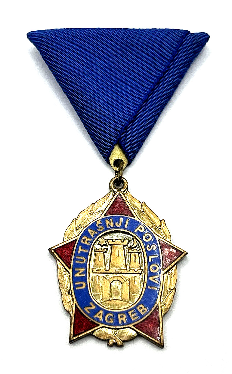 Yugoslavia Zagreb 10 Years Service Medal Internal Affairs 1974 Police Award