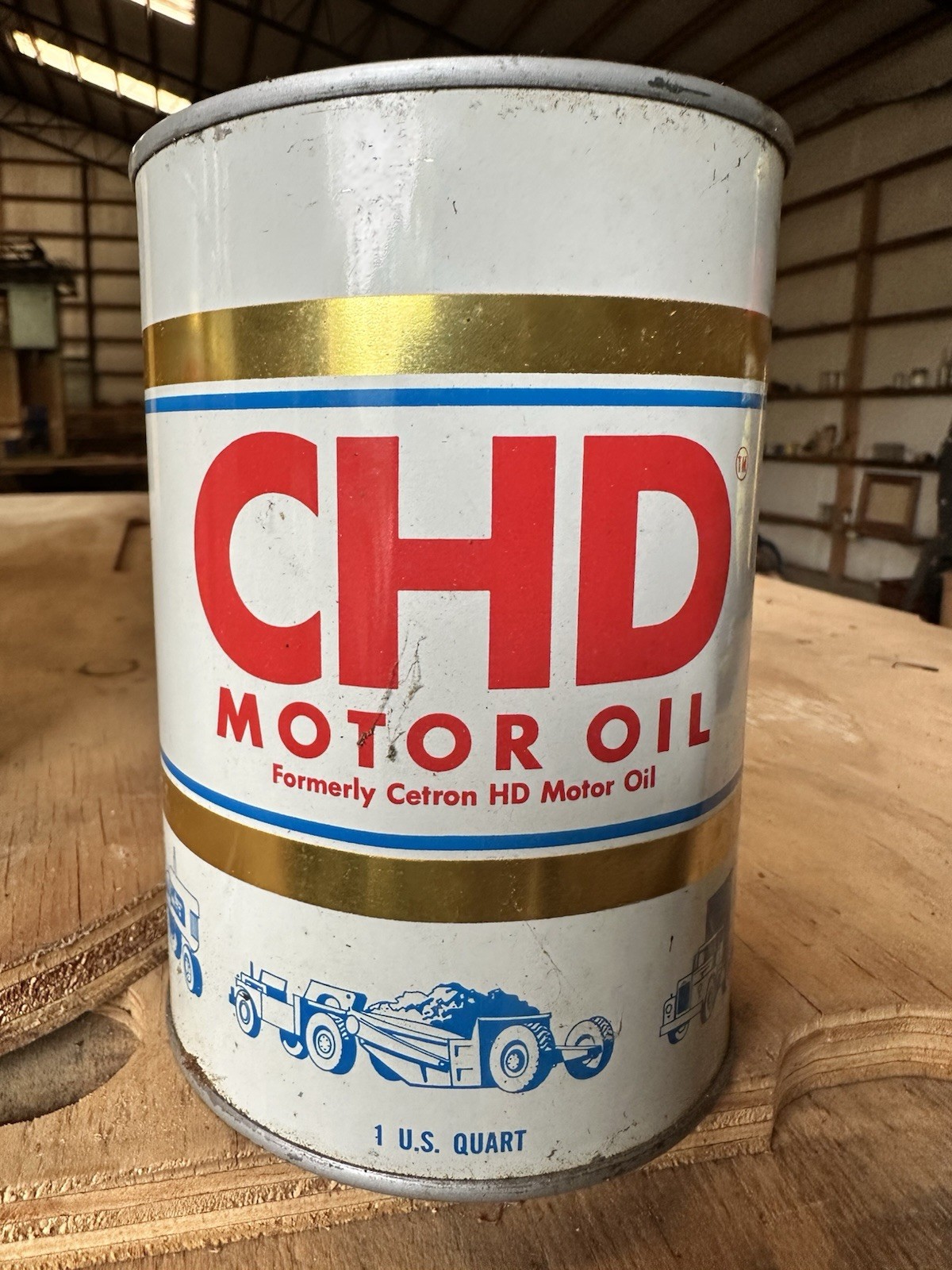Vintage Boron Oil Co CHD Motor Oil 1 Quart Can Full Sohio Cleveland Ohio Cetron