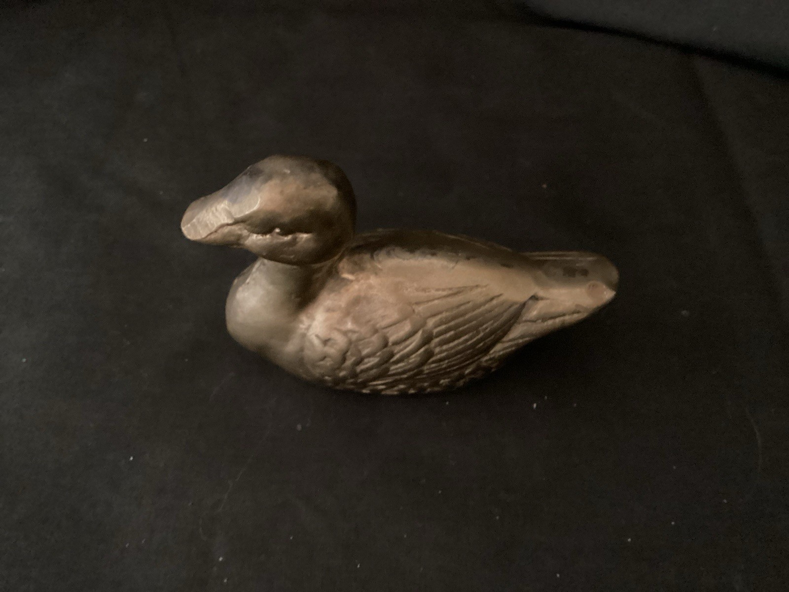 Vtg For Action BRASS SMALL DUCK Paperweight MCM Taiwan Preowned