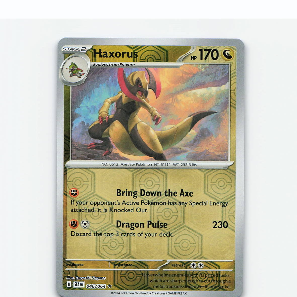 Haxorus 046/064 Rare Shrouded Fable Pokemon Reverse Holo Near Mint