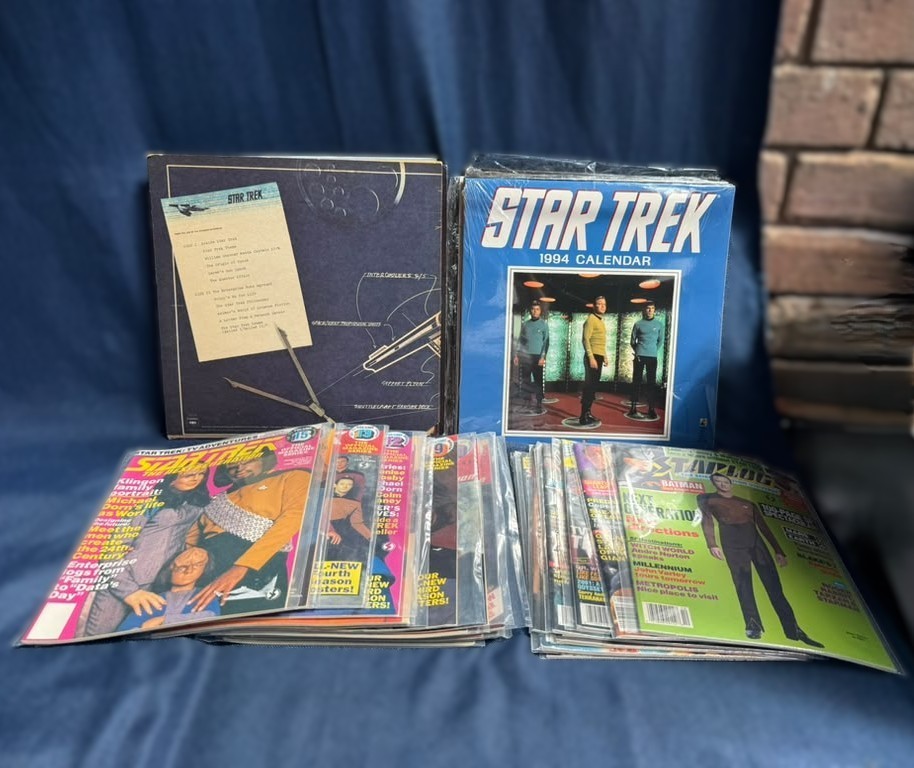 Ultimate Vintage Star Trek Starlog Lot Bags Sleeved Magazines Calendars Vinyl LP