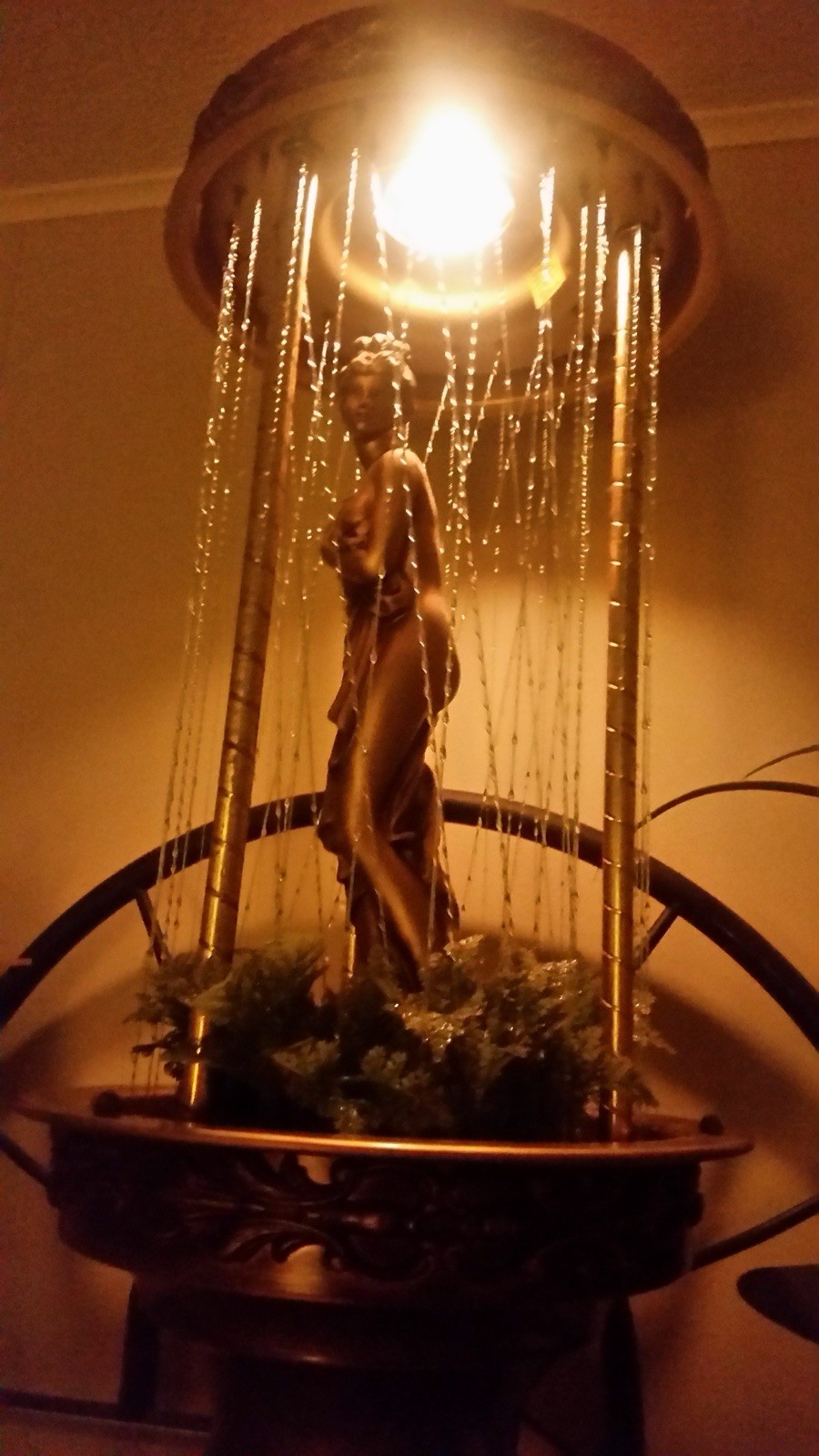 Goddess Mineral Oil Rain Lamp Light MCM Motion 28” Vtg 1970’s Tabletop Creator’s
