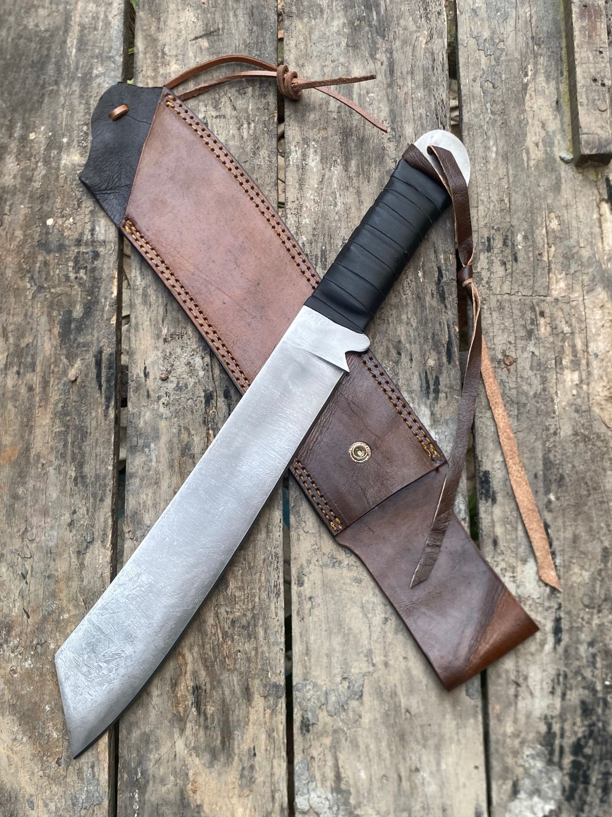 Rambo IV Machete Knife Replica | Handmade Leather Sheath | Movie Prop | MTO