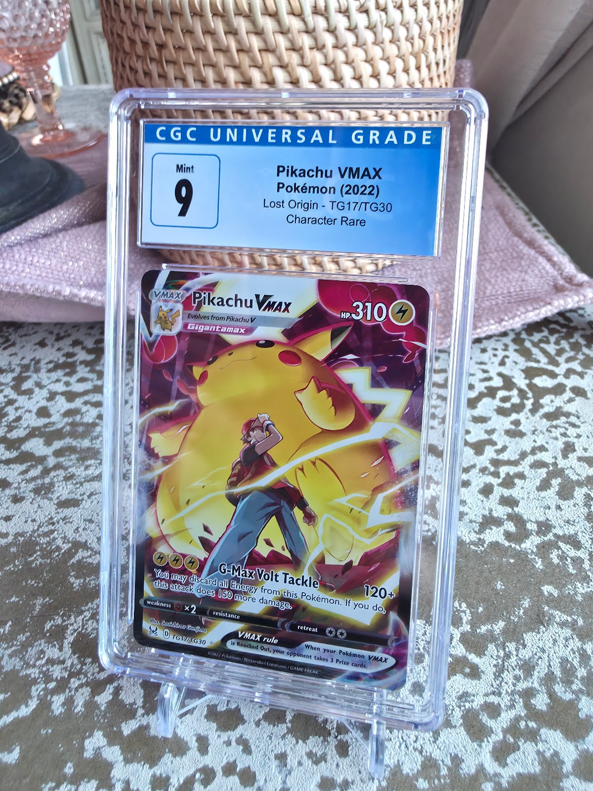 2022 PIKACHU VMAX TRAINER GALLERY HOLO #TG17/TG30 LOST ORIGIN CGC 9