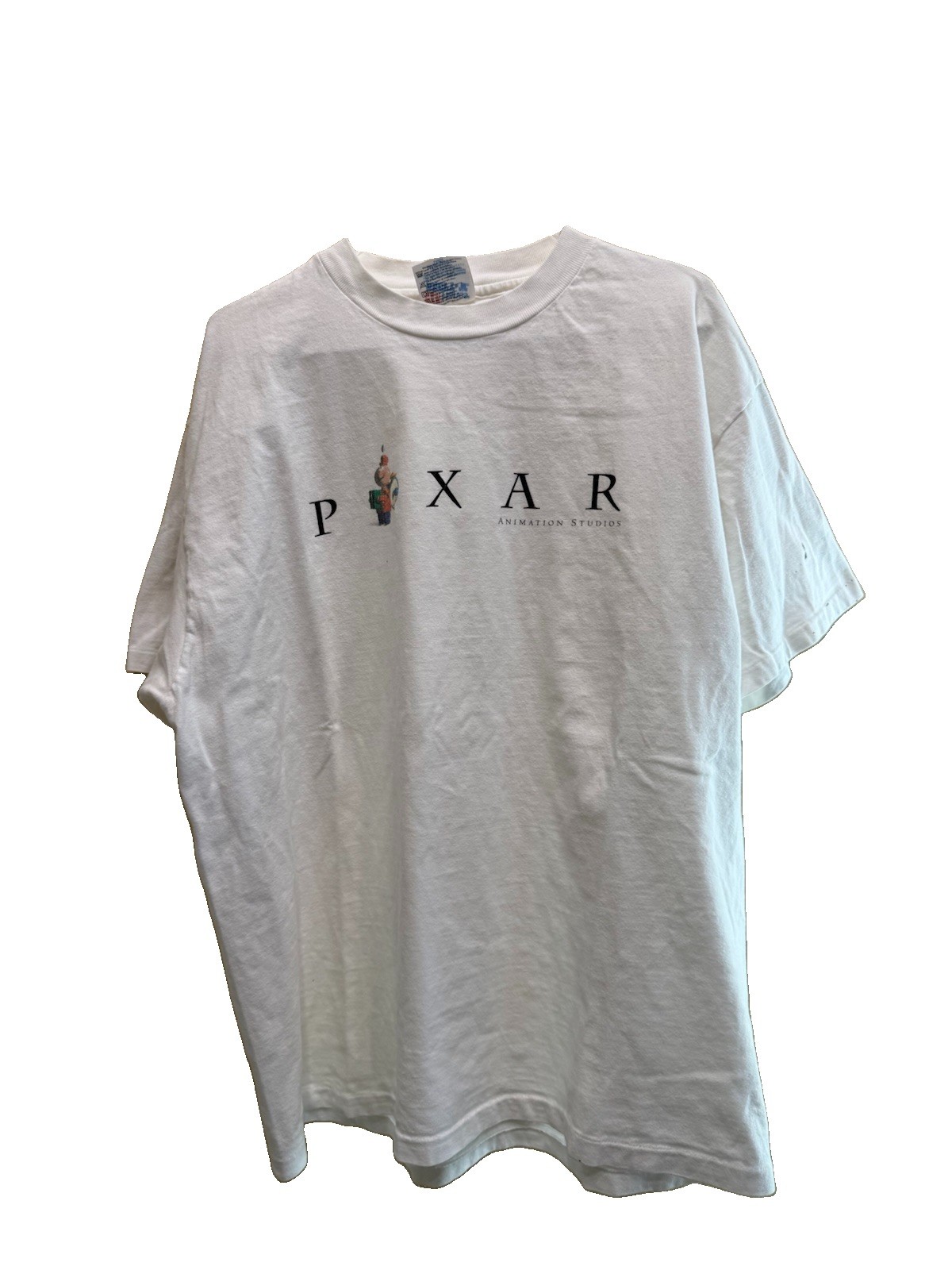 Disney 1990s Pixar Tin Toy Refinery T-Shirt Cast And Crew Employee Tee Sz Large