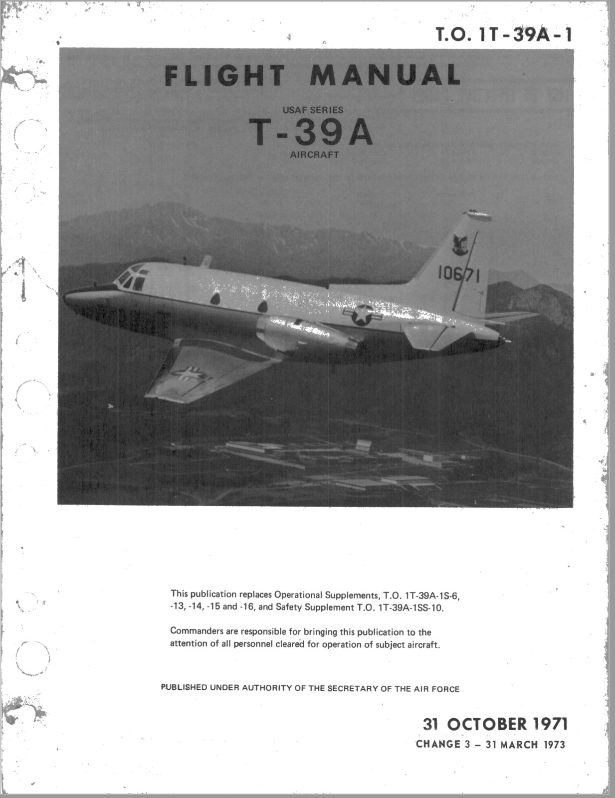 311 Page 1973 AF T-39A T-39 North American Sabreliner Flight Manual on CD