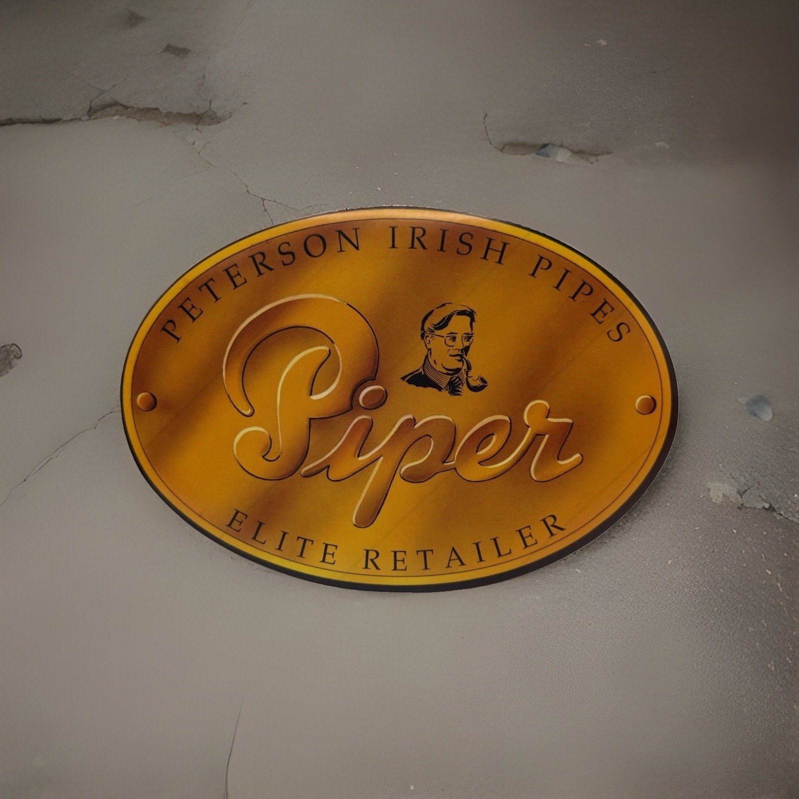 Vintage Peterson Irish Pipes Sticker New Elite Retailer Tobacco Display Advert