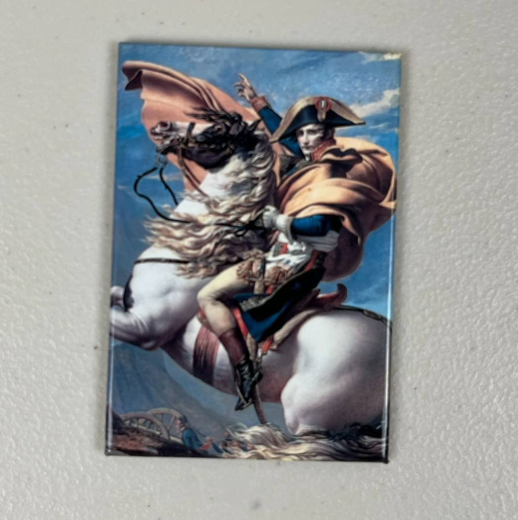 VINTAGE Napoleon Crossing The Alps Art Fridge Magnet Jacques Louis David 
