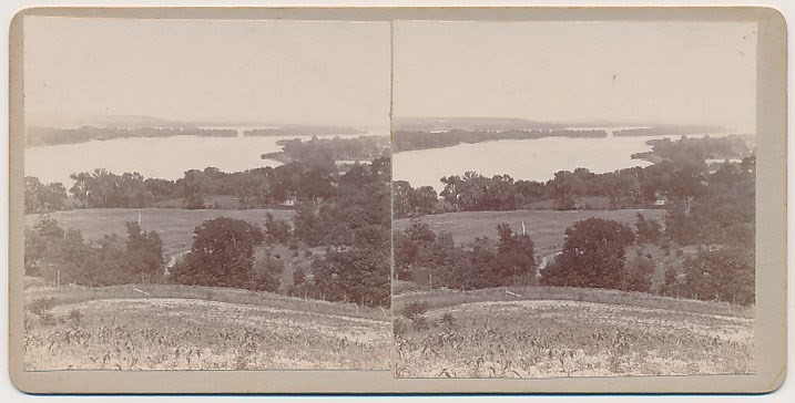 IOWA STEREOVIEW - Mississippi River at Buffalo - F Bald 1890s