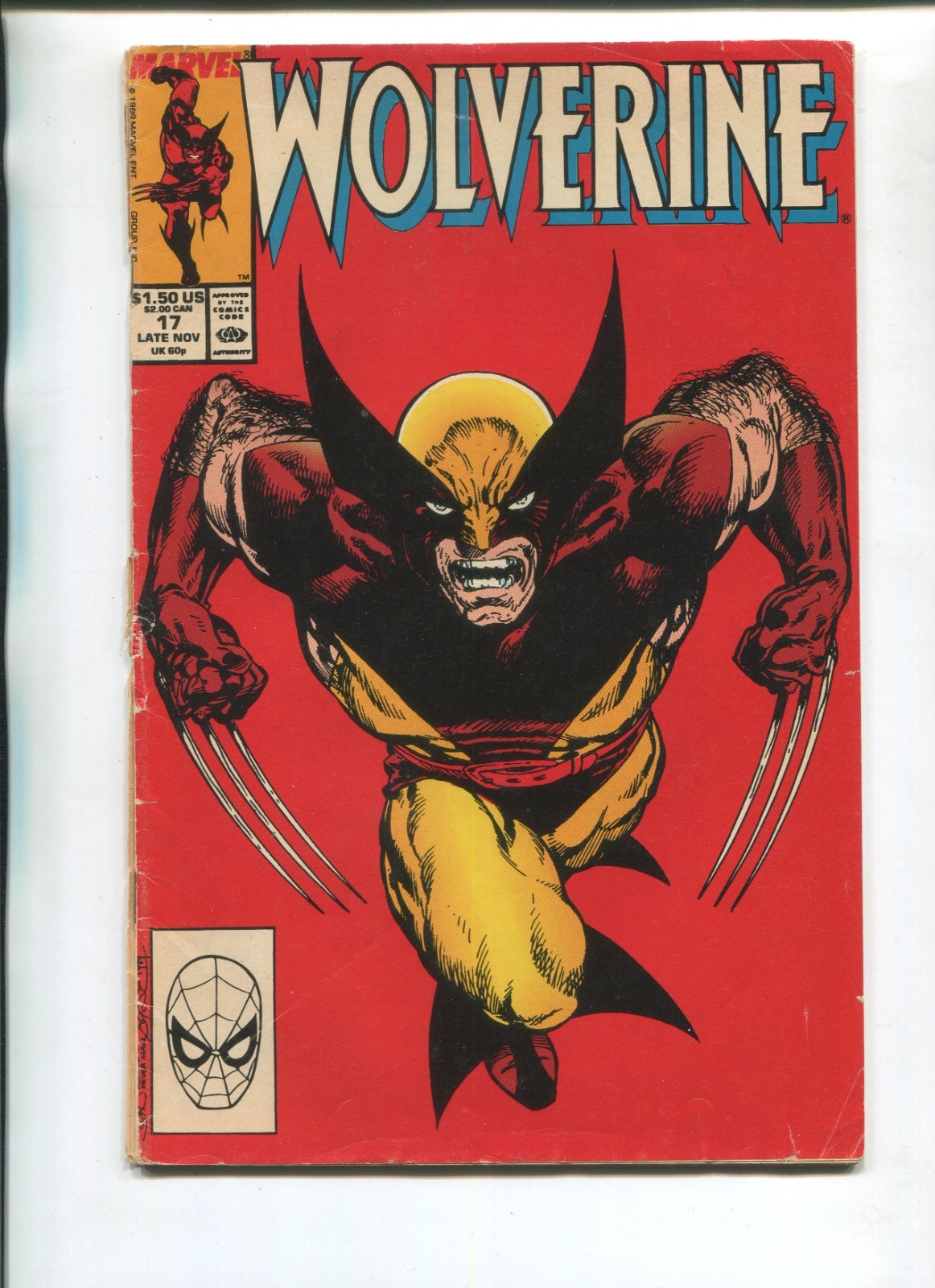 WOLVERINE #17 FAIR WP V1 MARVEL 1989 CLASSIC JOHN BYRNE ICONIC COVER