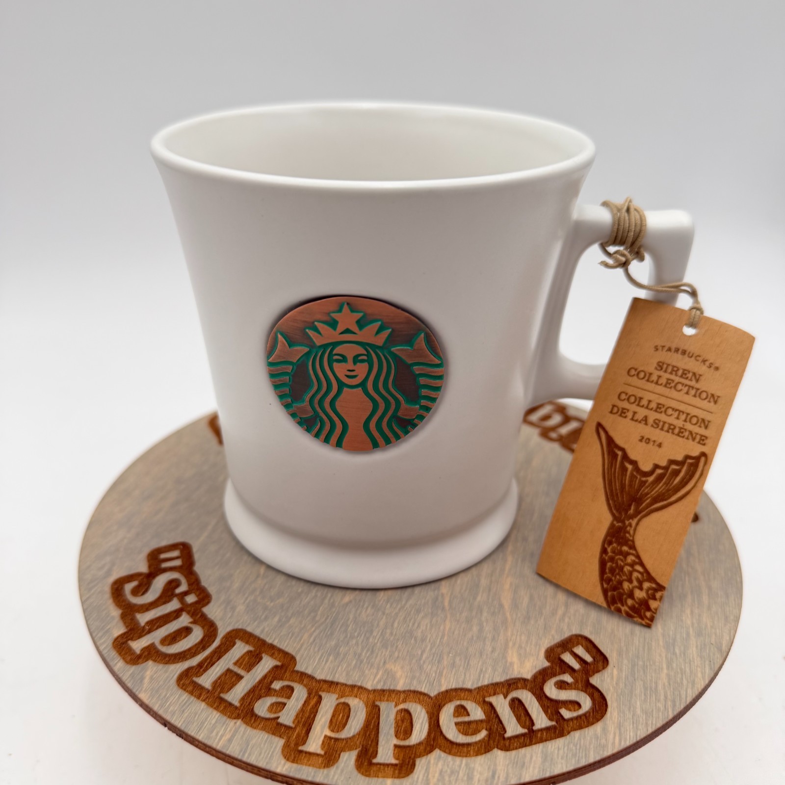 Starbucks Siren Collection 2014 Ceramic Coffee Mug Copper Logo NWT Tagged Cup