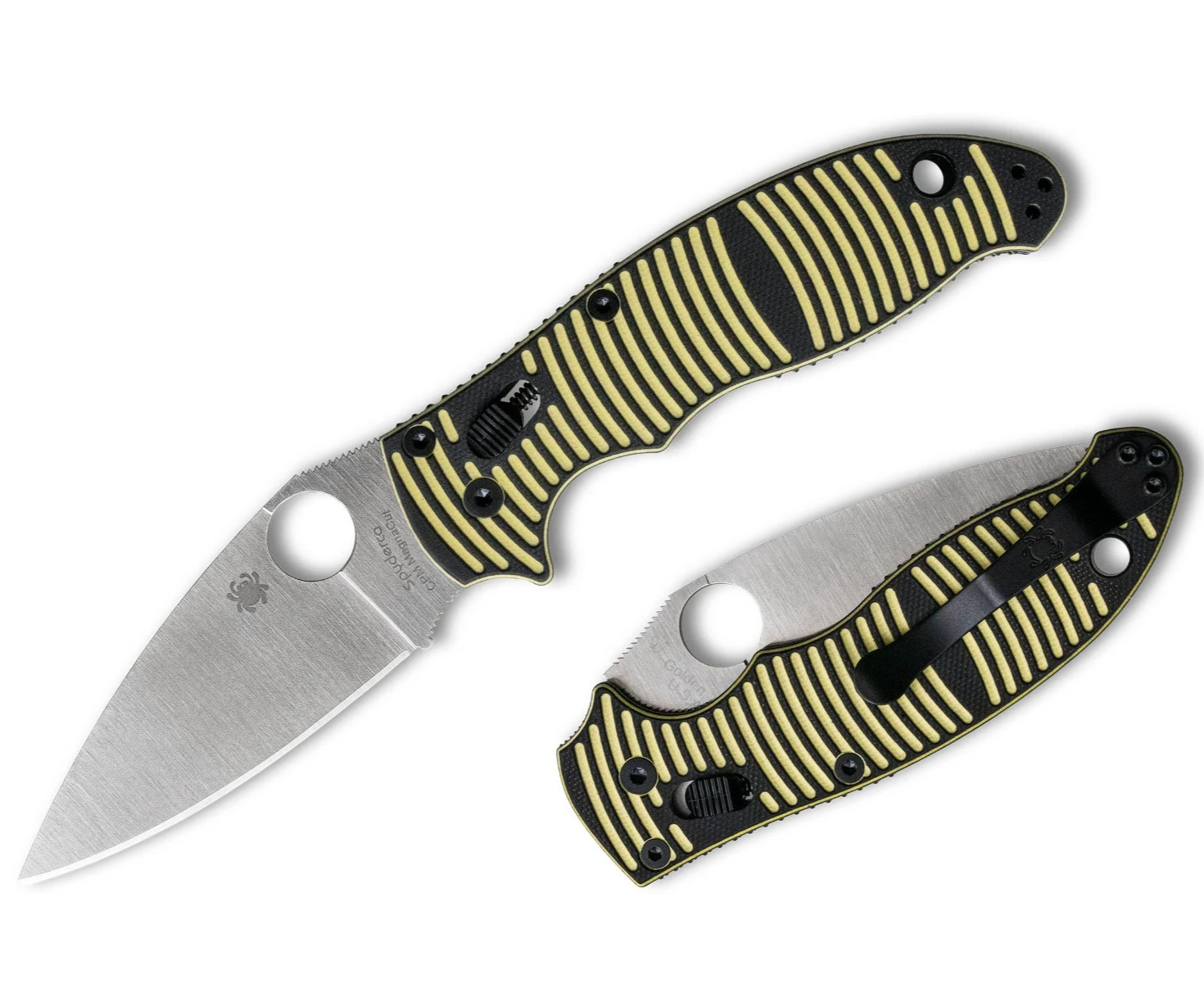 Spyderco Manix 2 Salt MAGNACUT Satin Plain Blade Yellow/Black G10 C101GBKYLMCP2