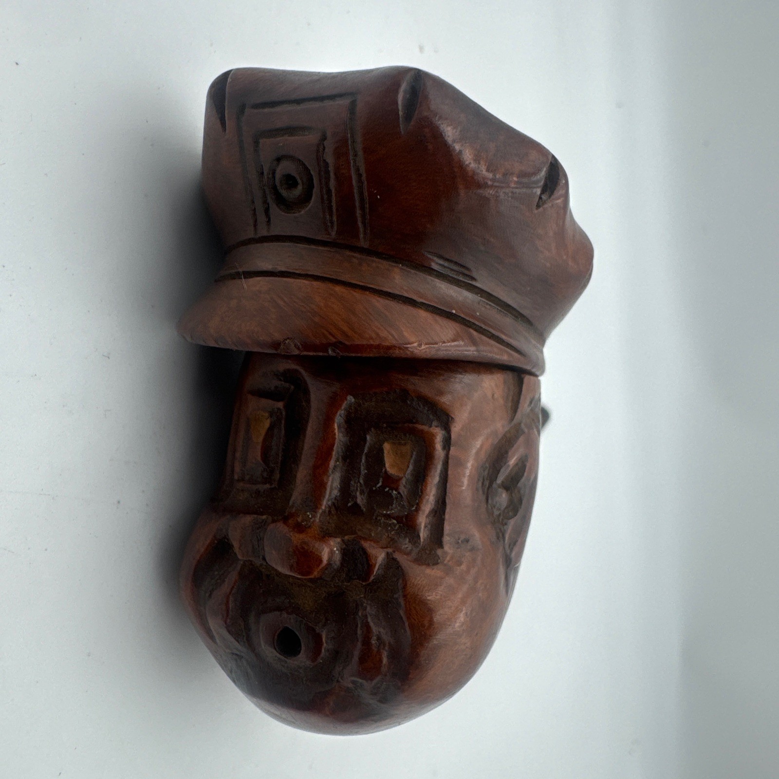 Vintage Wally Frank Hand Carved Briar Police Officer Figural Pipe Windcap = Hat