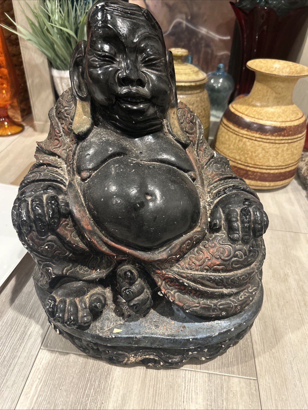 Vintage Budai (also known as the Laughing Buddha or Hotei)