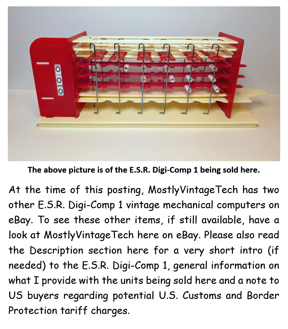 E.S.R. Digi-Comp 1 Vintage Mechanical Digital Computer