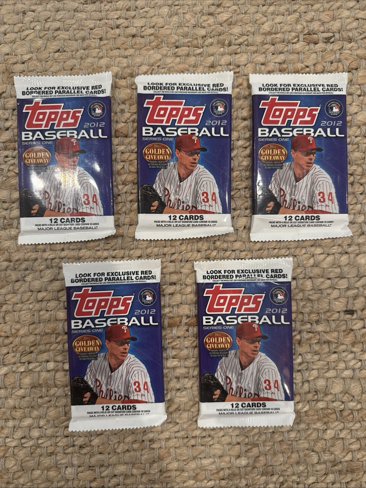 2012 Topps Baseball Cards 5 Packs