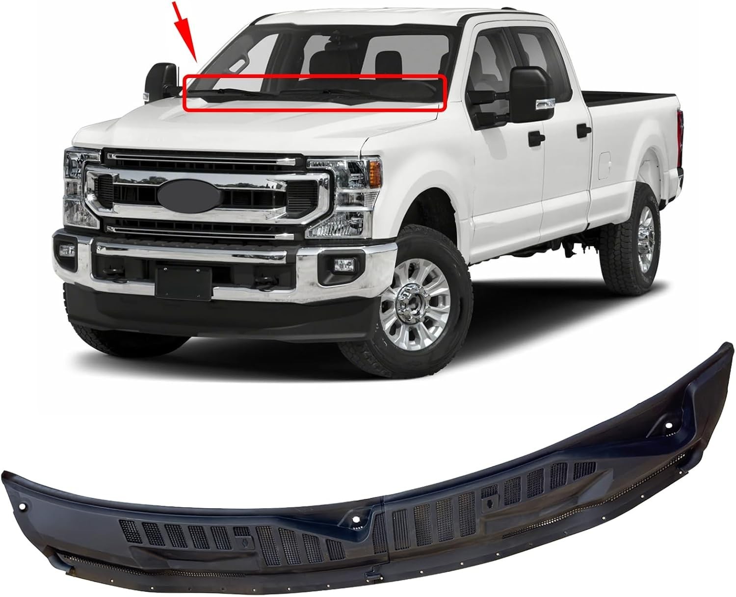 Windshield Wiper Cowl Cover Panel Fit for 2017-2022 Ford F250 F350 F450 F550 Sup