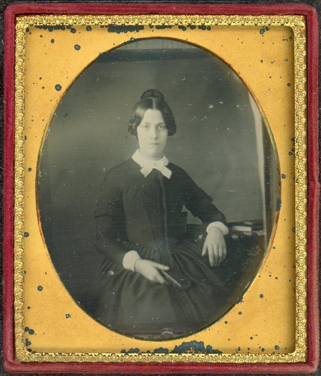 Pretty Young Lady Identified as Charlotte Hotchkiss (1/6 Plate Daguerreotype)