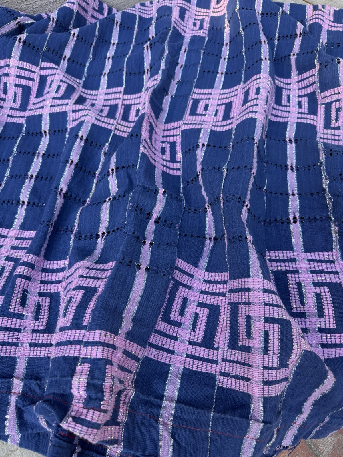 Vintage Nigerian Yoruba Aso Oke Handwoven Textile Throw 76” L x 50” W | No. 183