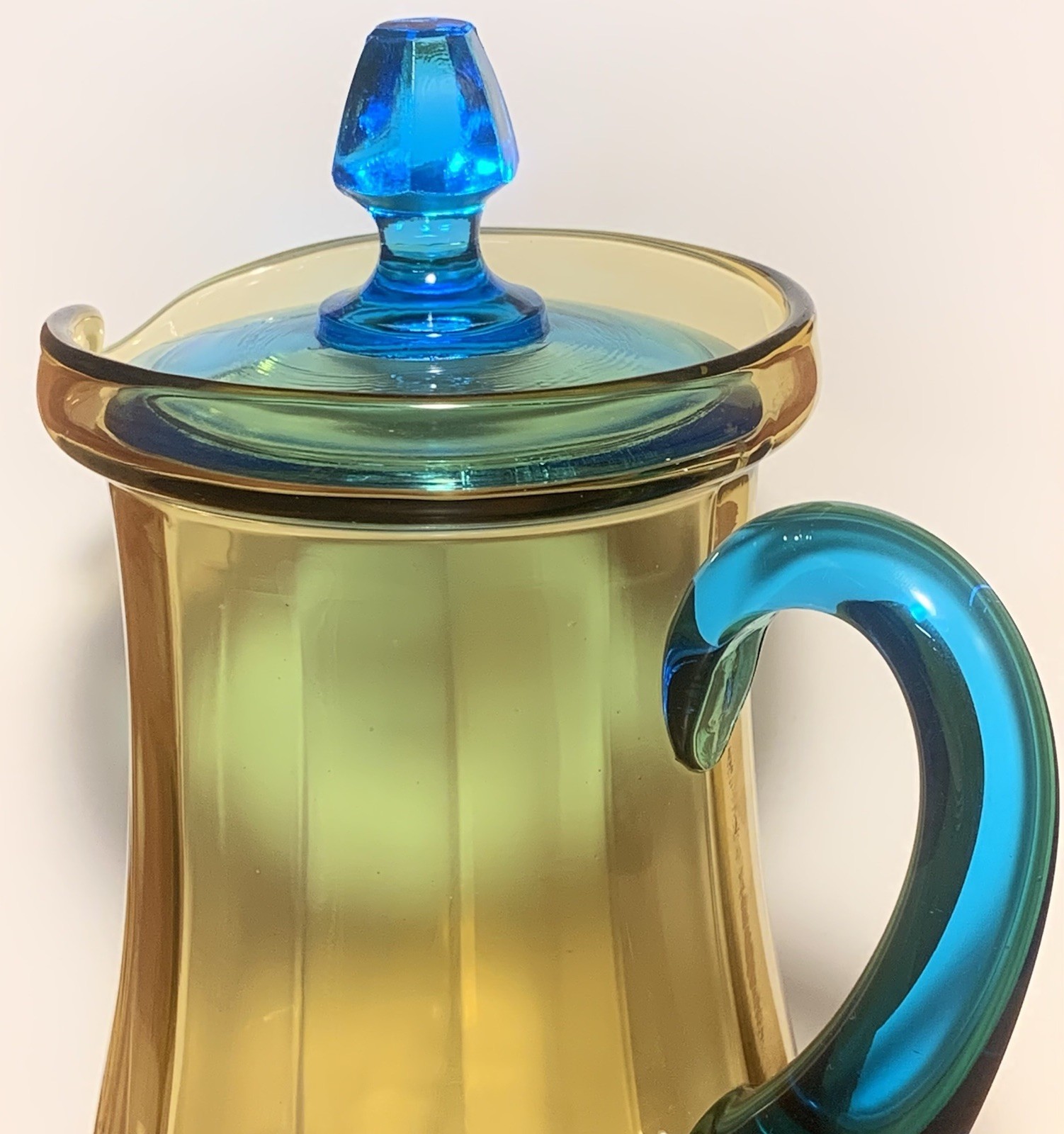 Vintage Depression Glass Water Pitcher Tiffin Glass Company with Lid