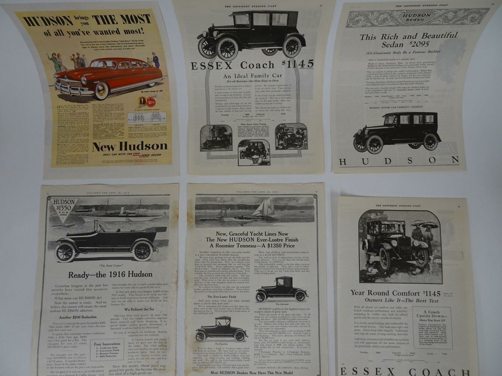 Lot 50 1910s 1920s Print Magazine Advertising Hudson Essex Automobile Ephemera