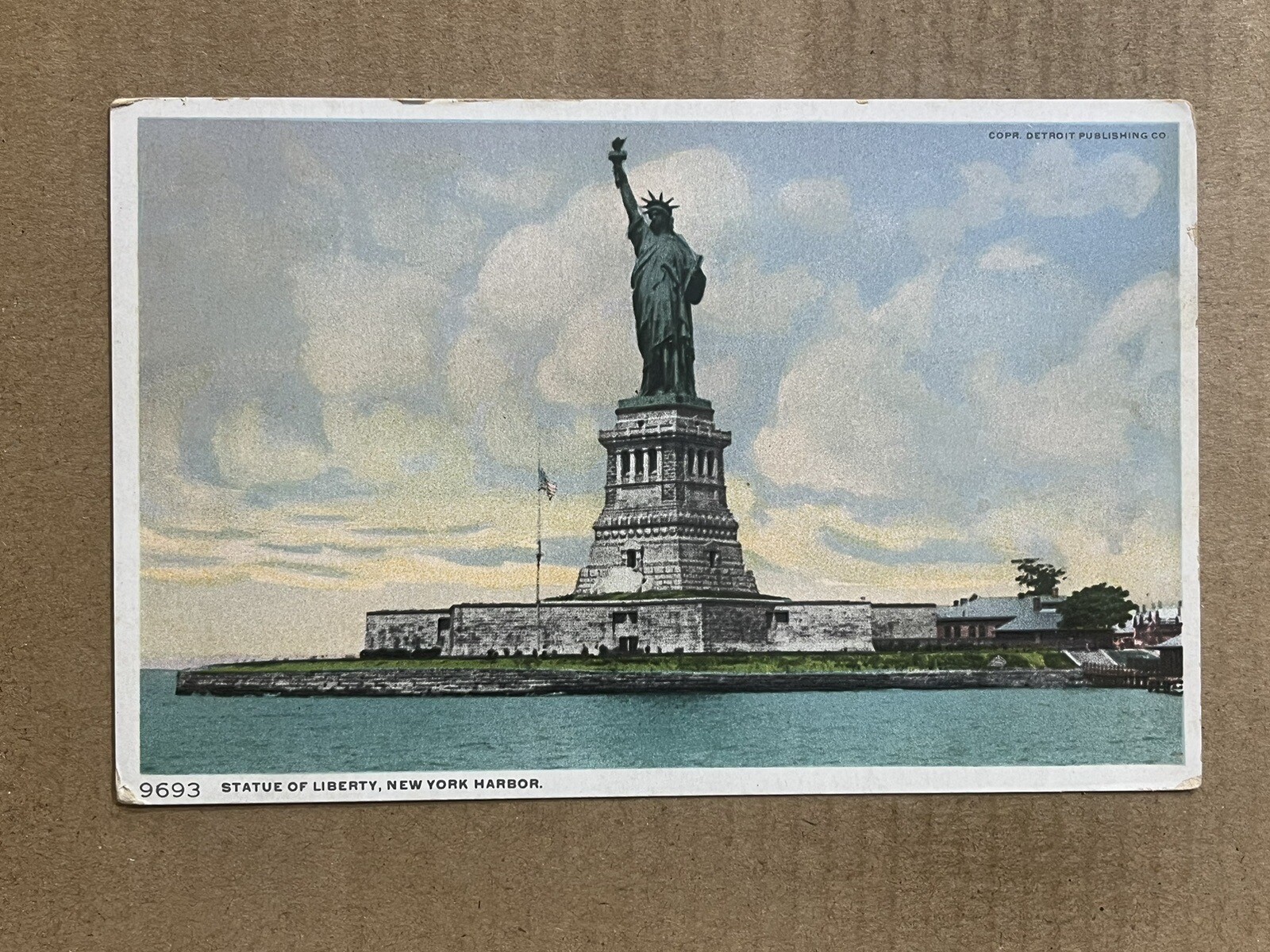 Postcard New York City NY Statue of Liberty NYC Harbor Scenic Detroit Phostint