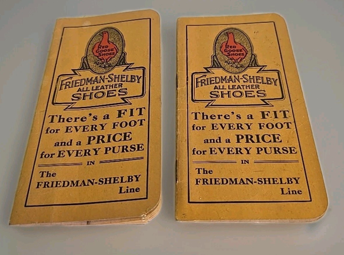 Antique Friedman-Shelby Red Goose Shoes 2 Advertising Pocket Notebook - Logan IA