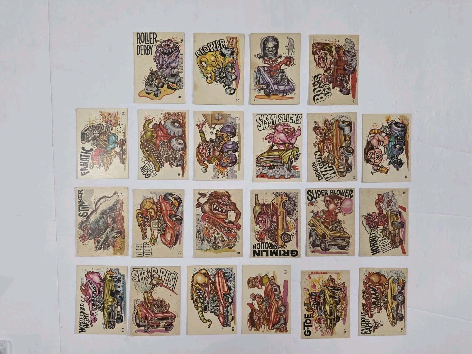 Vintage Donruss 1970 Oddest Odd Rods Sticker Card Lot Of 22 Fan Art Back Variant